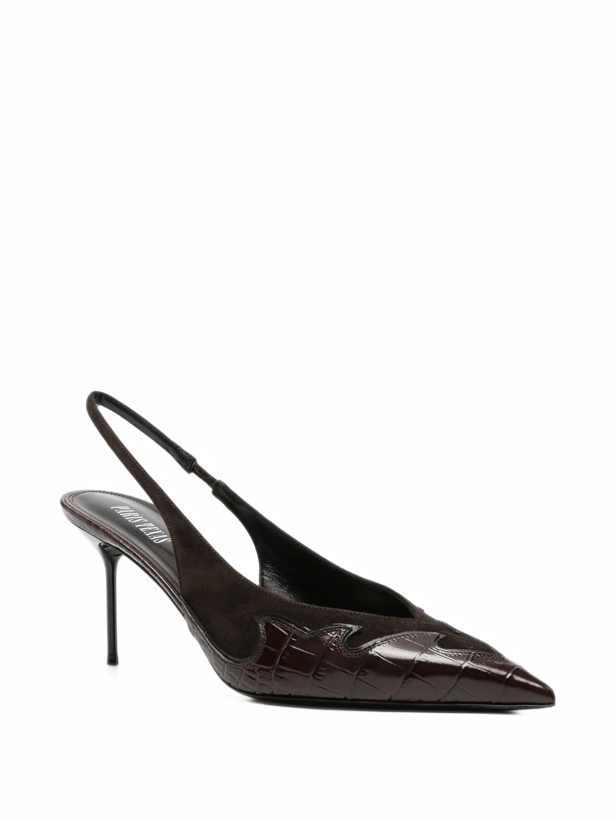 Lidia Queen of Hearts croc-effect slingback pumps