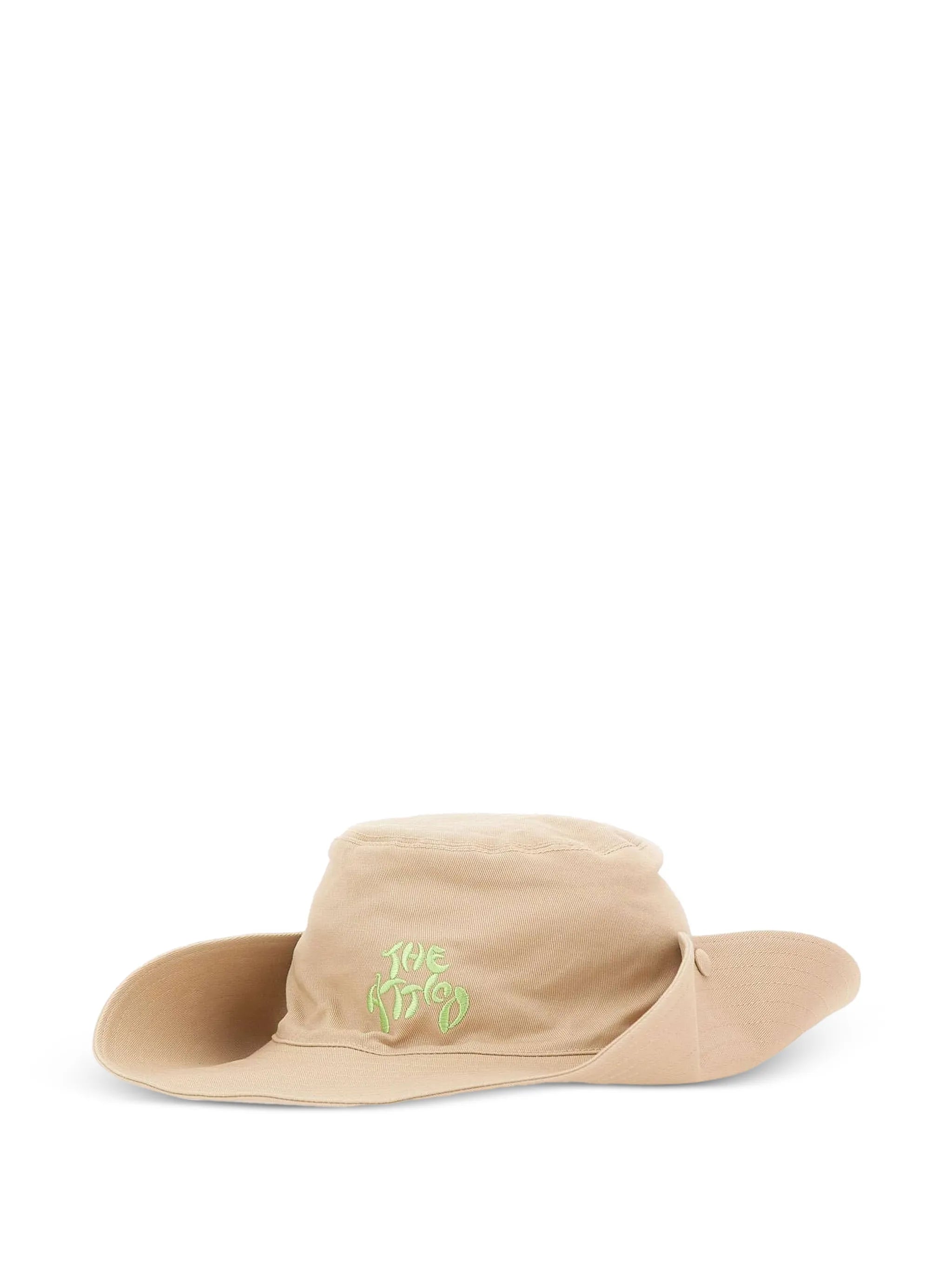 logo-embroidered wide-brim hat