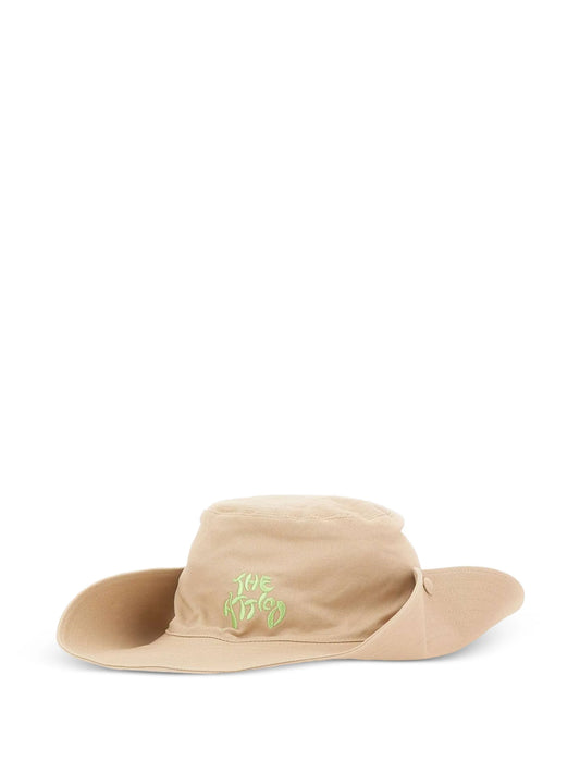 logo-embroidered wide-brim hat