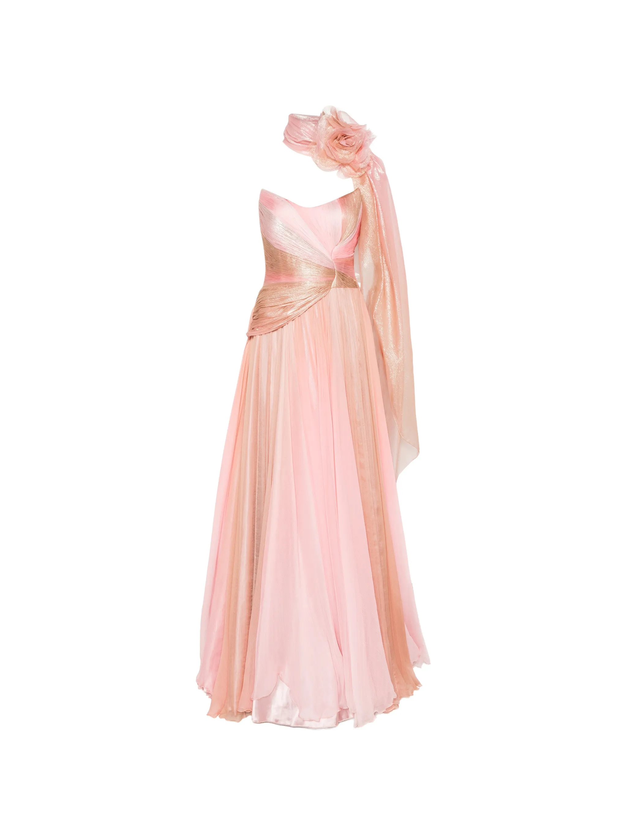 Nur pleated draped gown