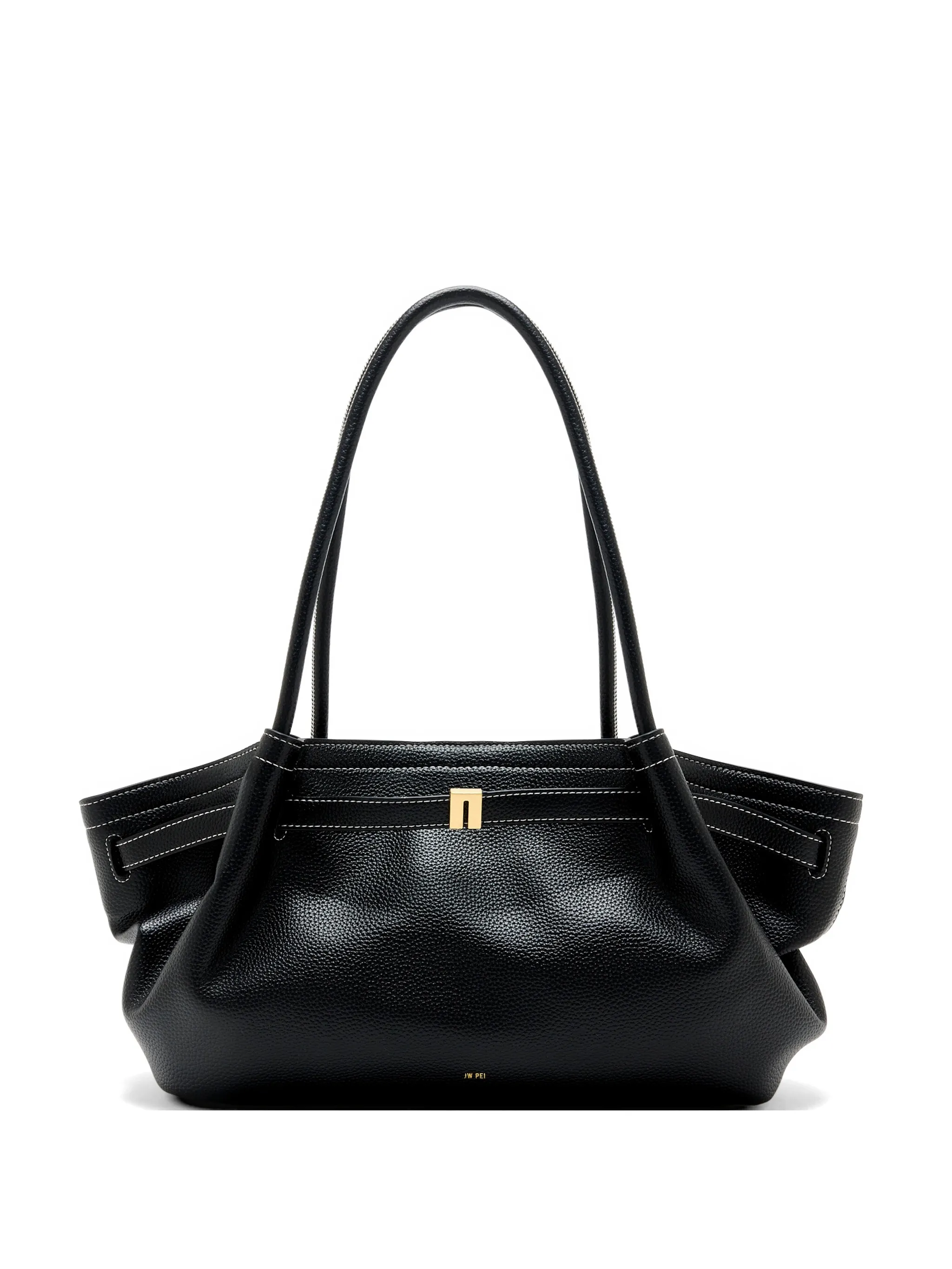 contrast-stitch tote bag