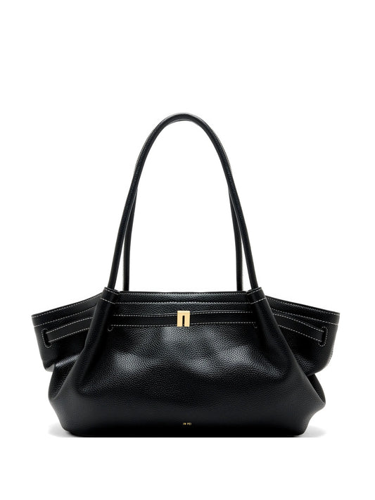 contrast-stitch tote bag