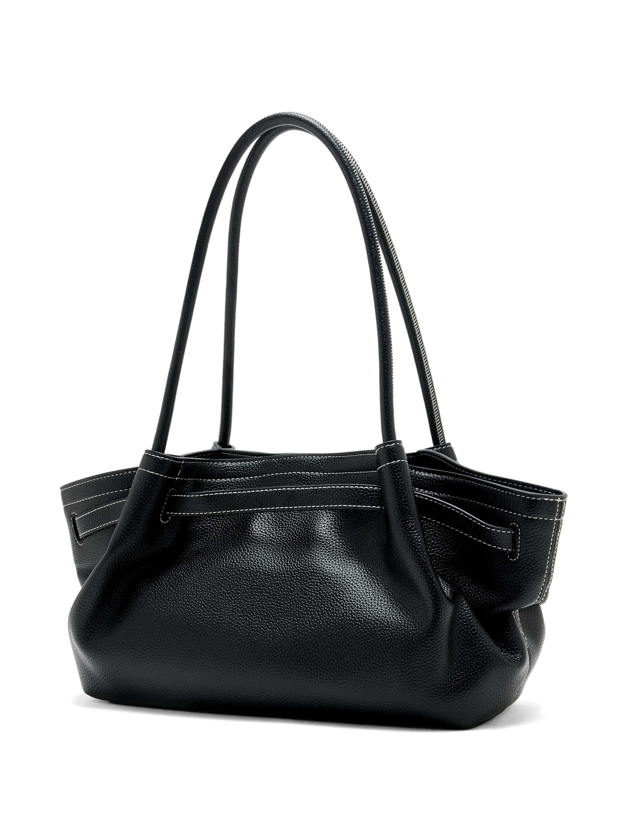 contrast-stitch tote bag