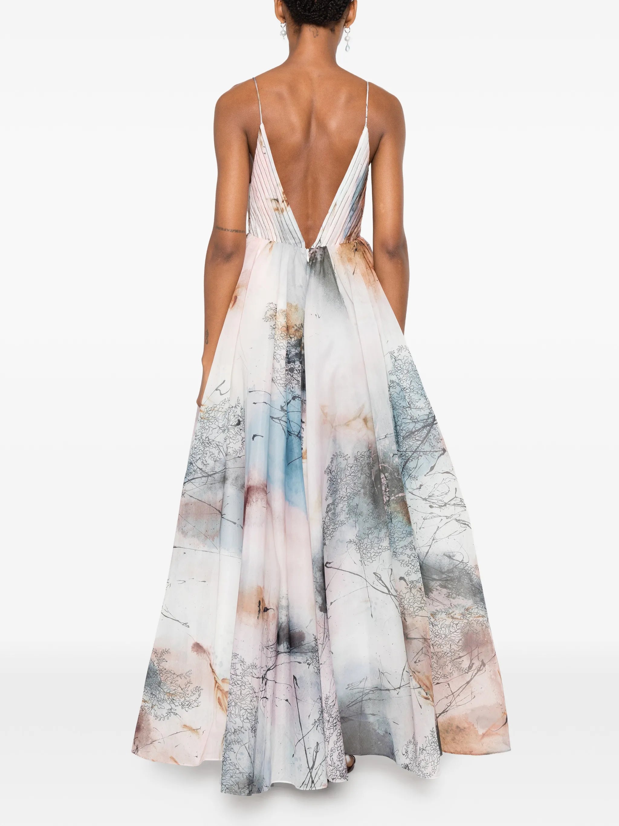 Avery Avery abstract-print gown