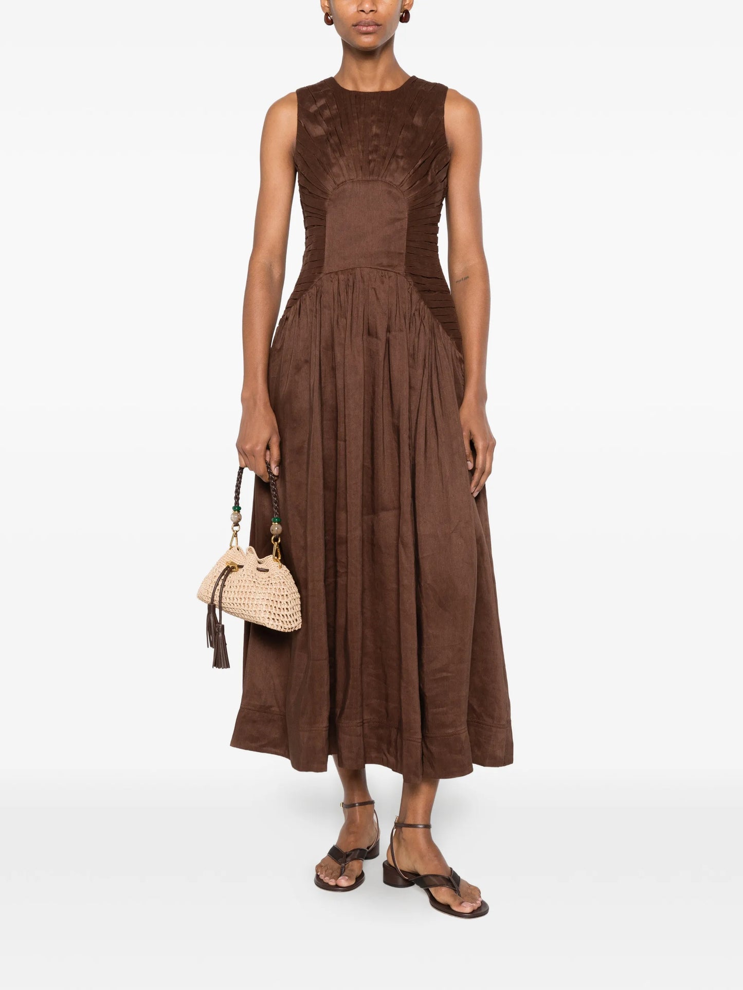 Medea pleated-bodice dress