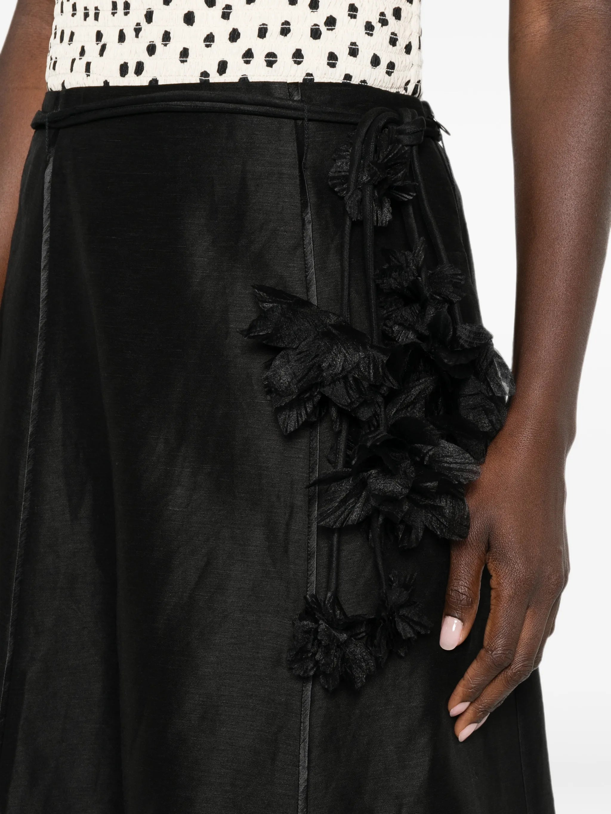 Demi floral-embellished maxi skirt