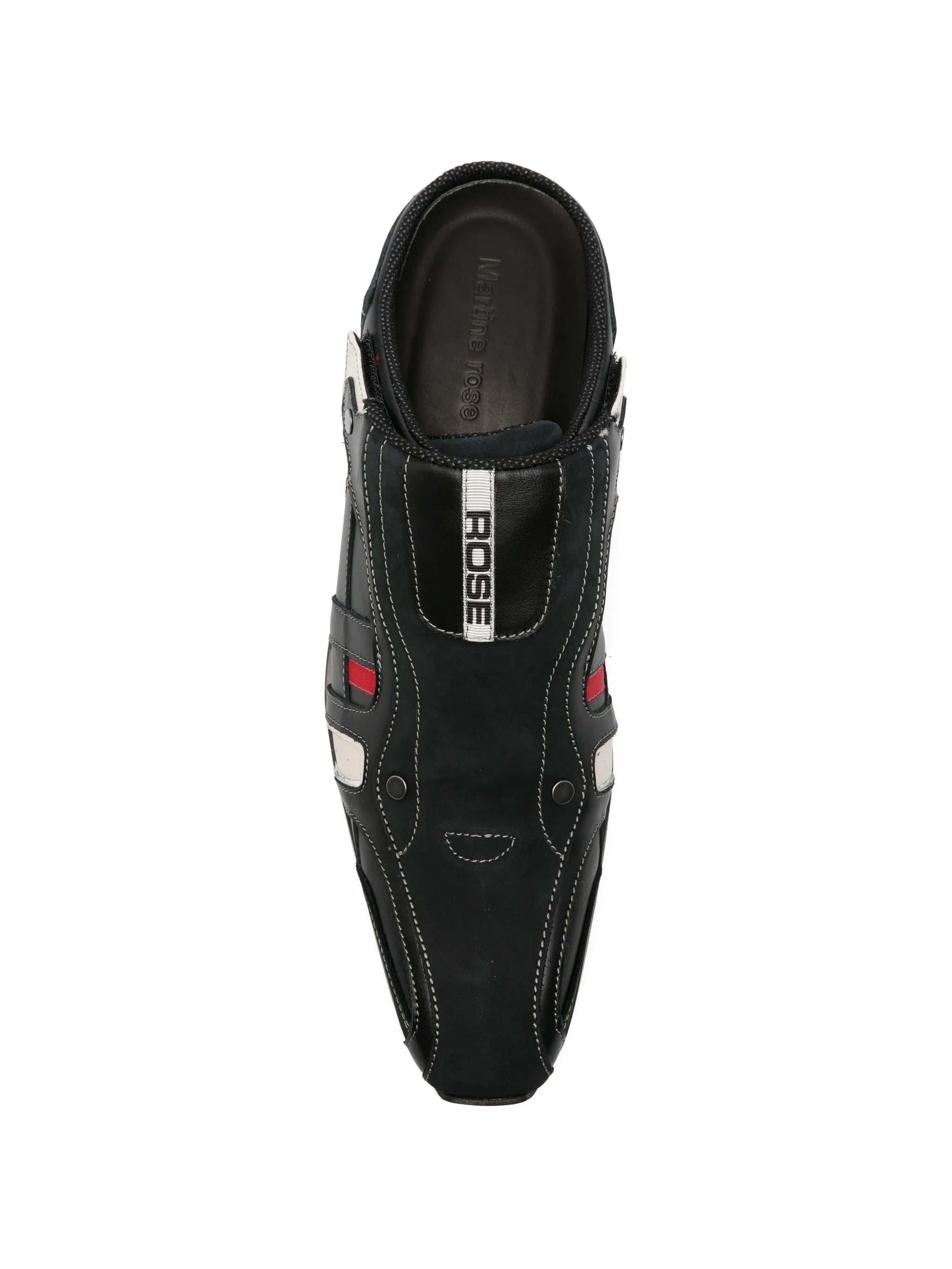 panelled leather mules