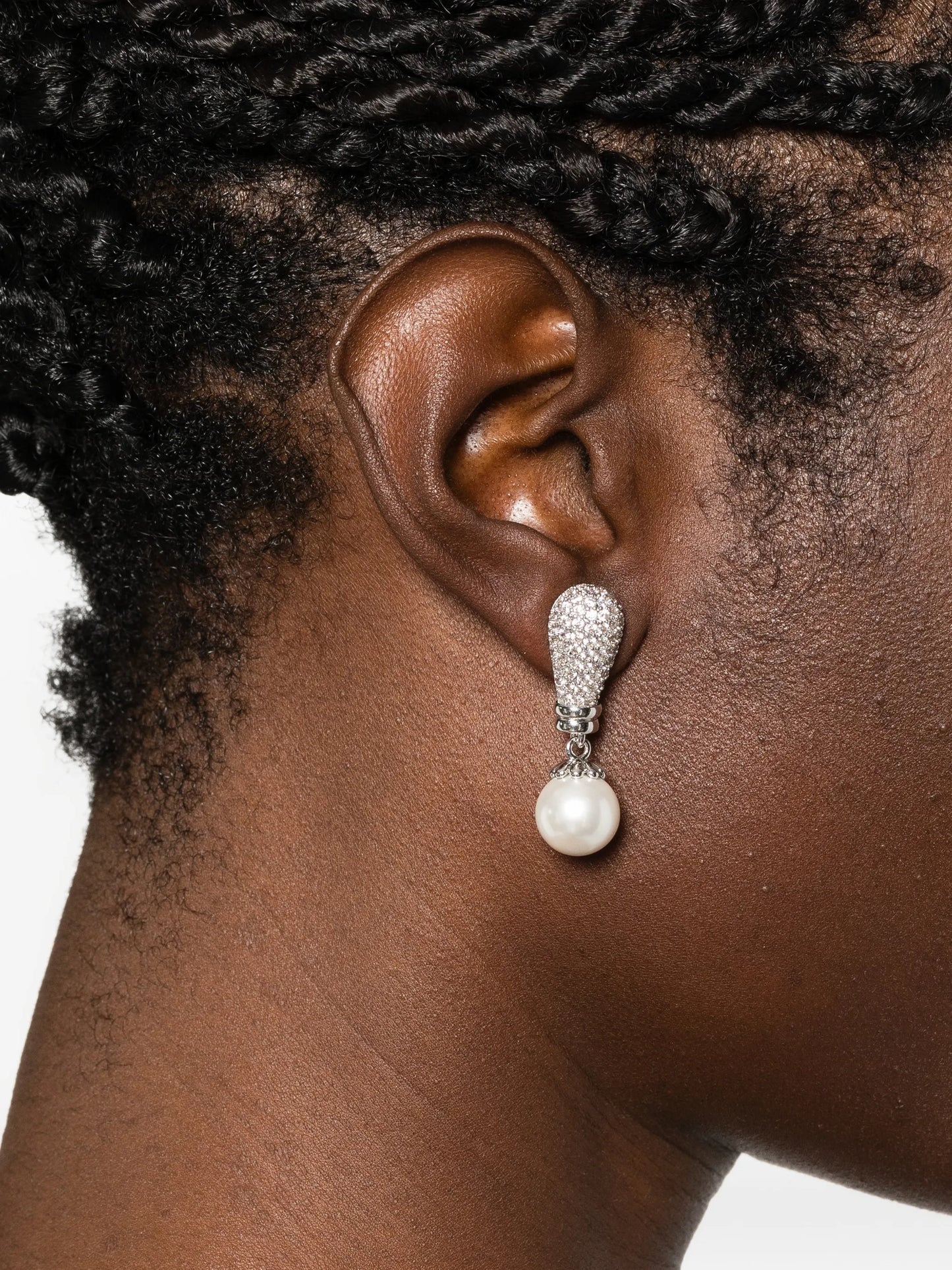 Drio crystal-embellished pearl-drop earrings