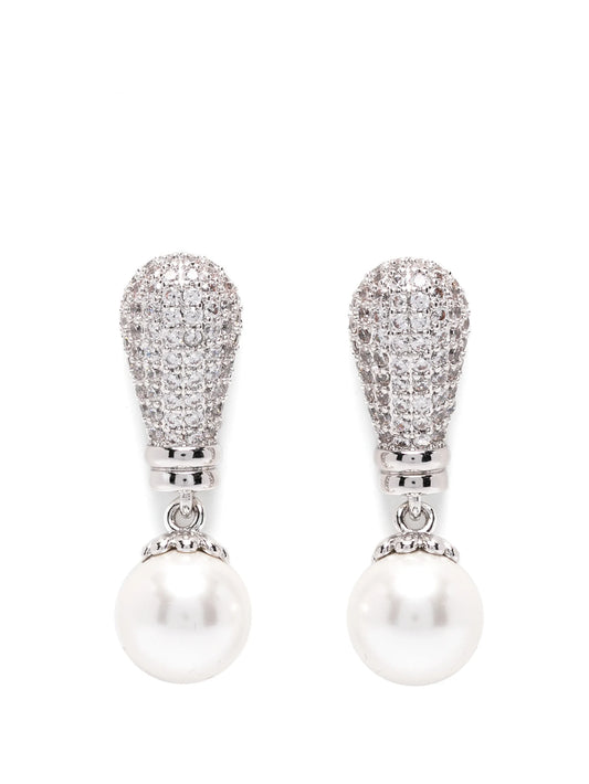 Drio crystal-embellished pearl-drop earrings