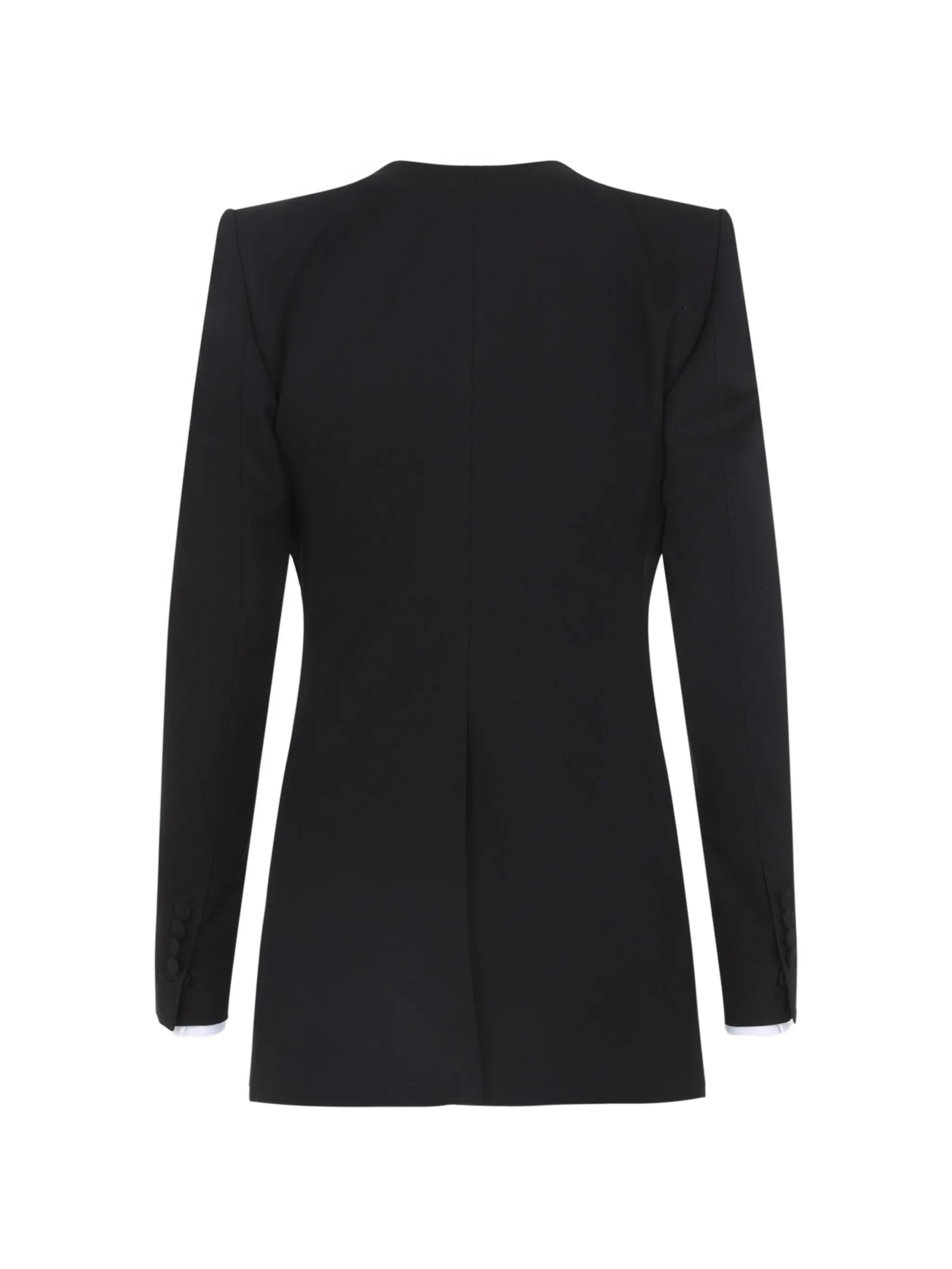 collarless jacket
