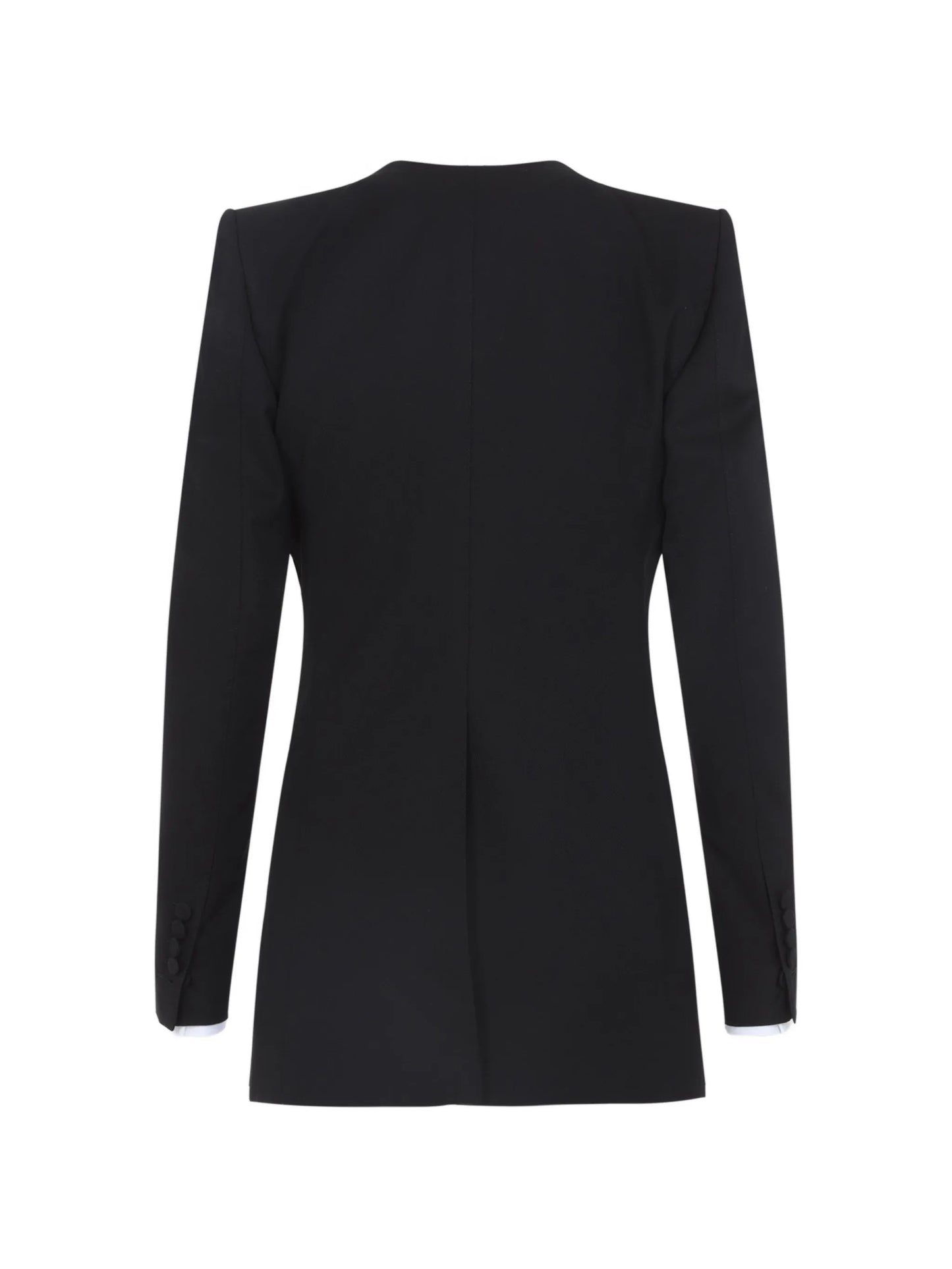 collarless jacket