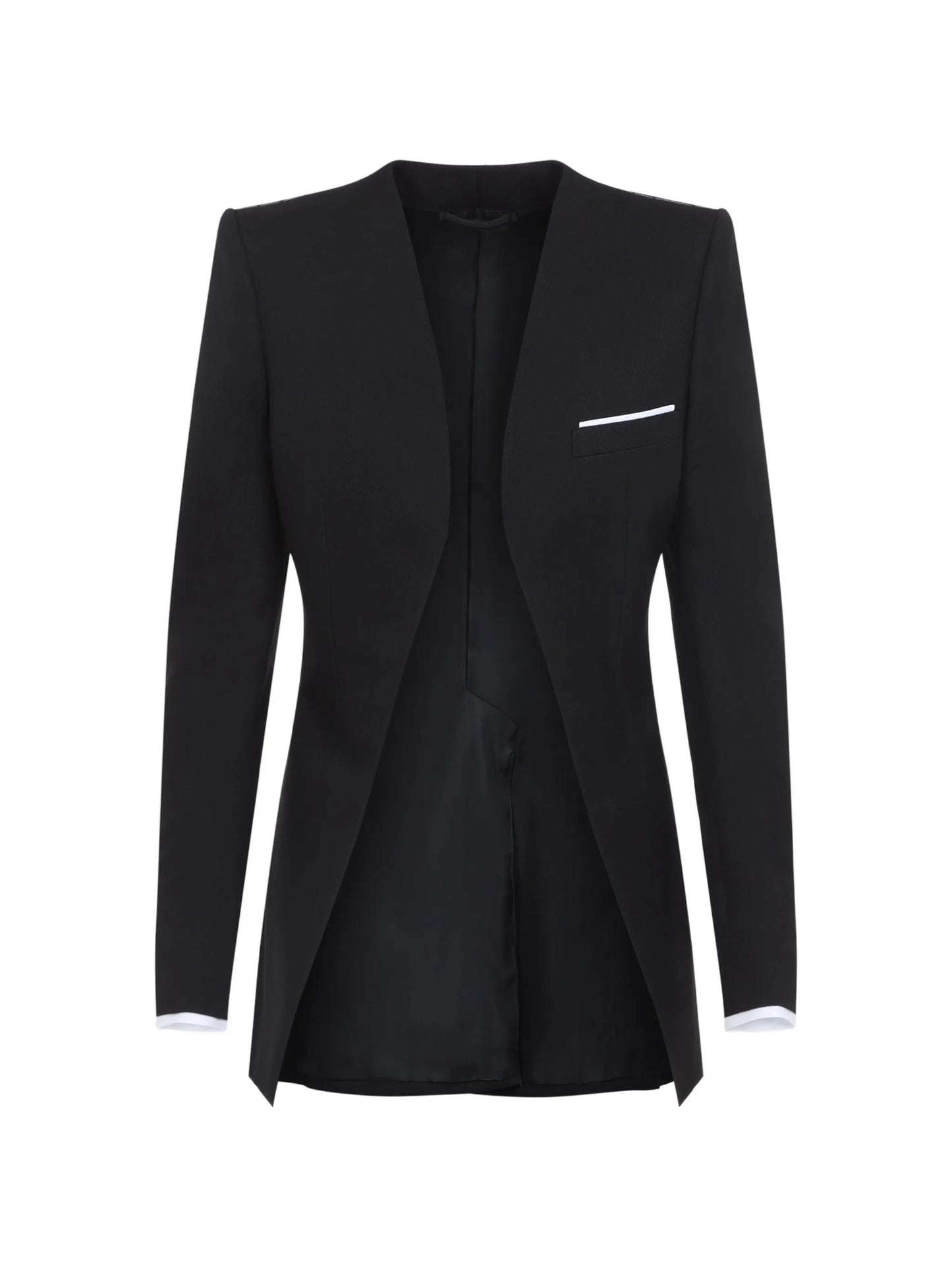 collarless jacket