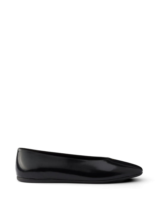 brushed leather ballerinas
