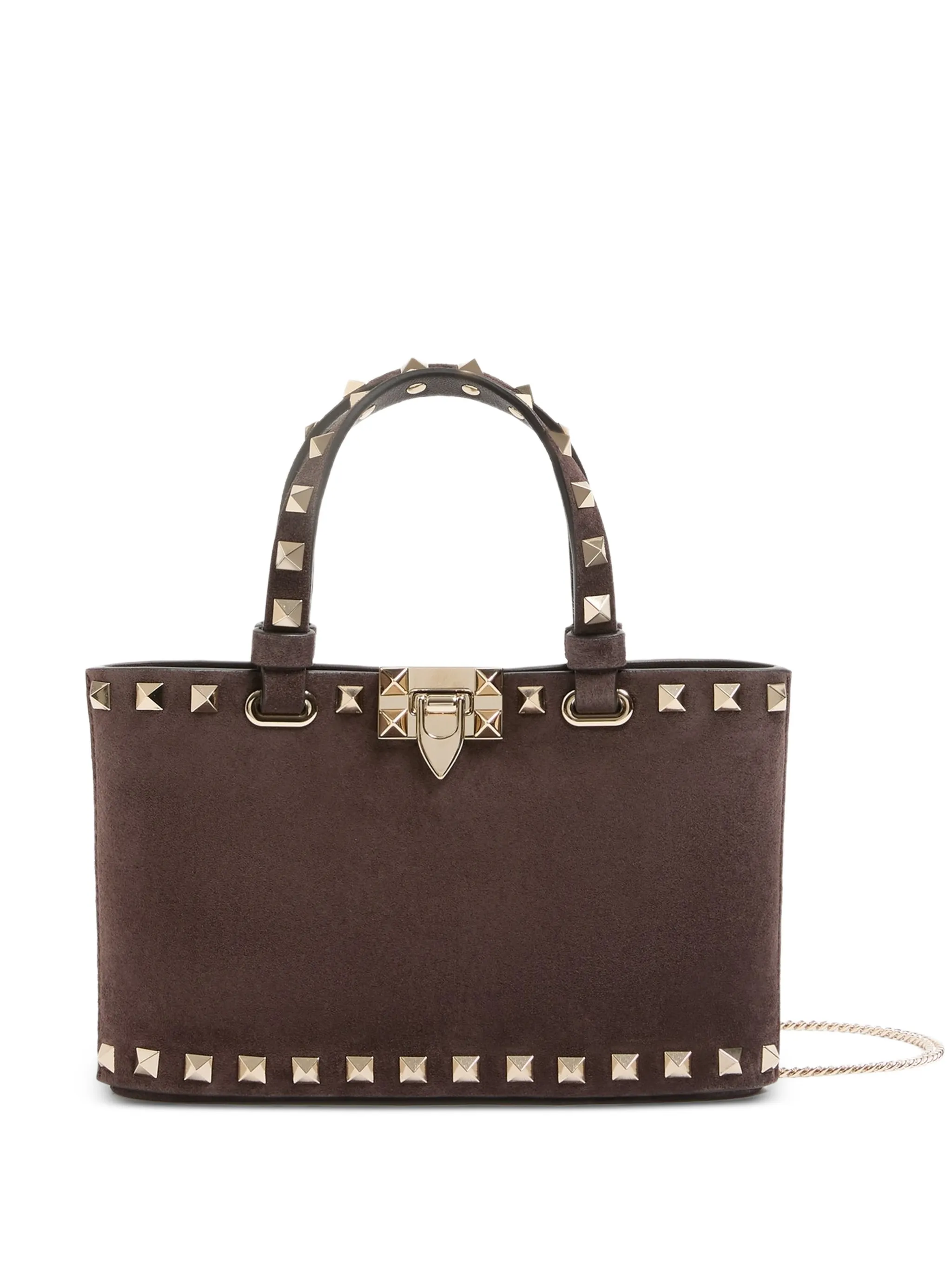 Rockstud mini suede shopping bag