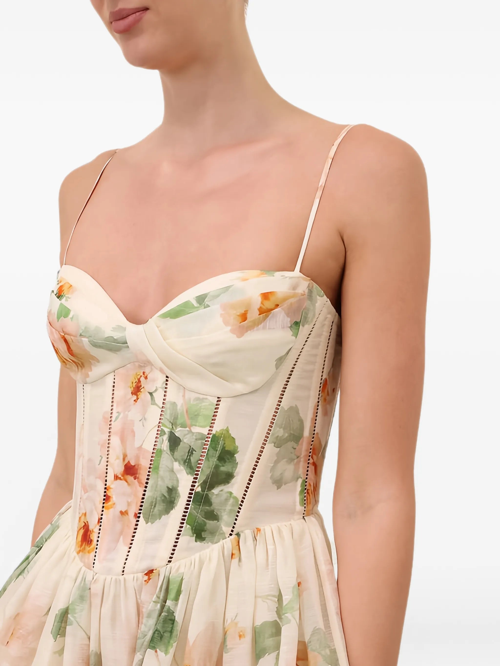 Carousel floral-print mini dress