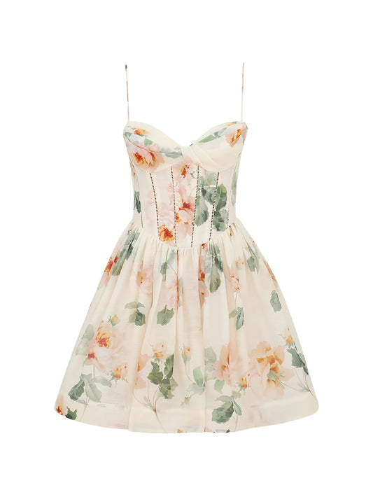 Carousel floral-print mini dress