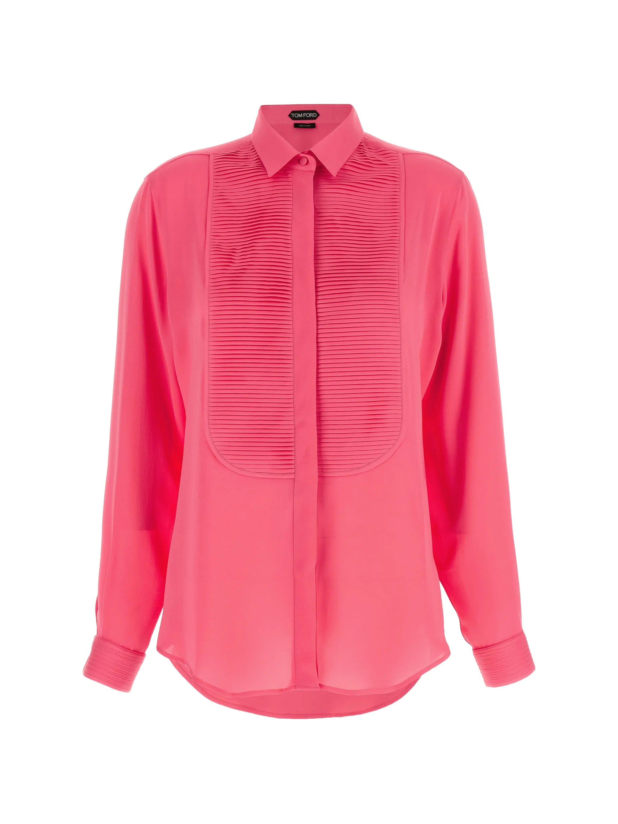pleated silk shirt