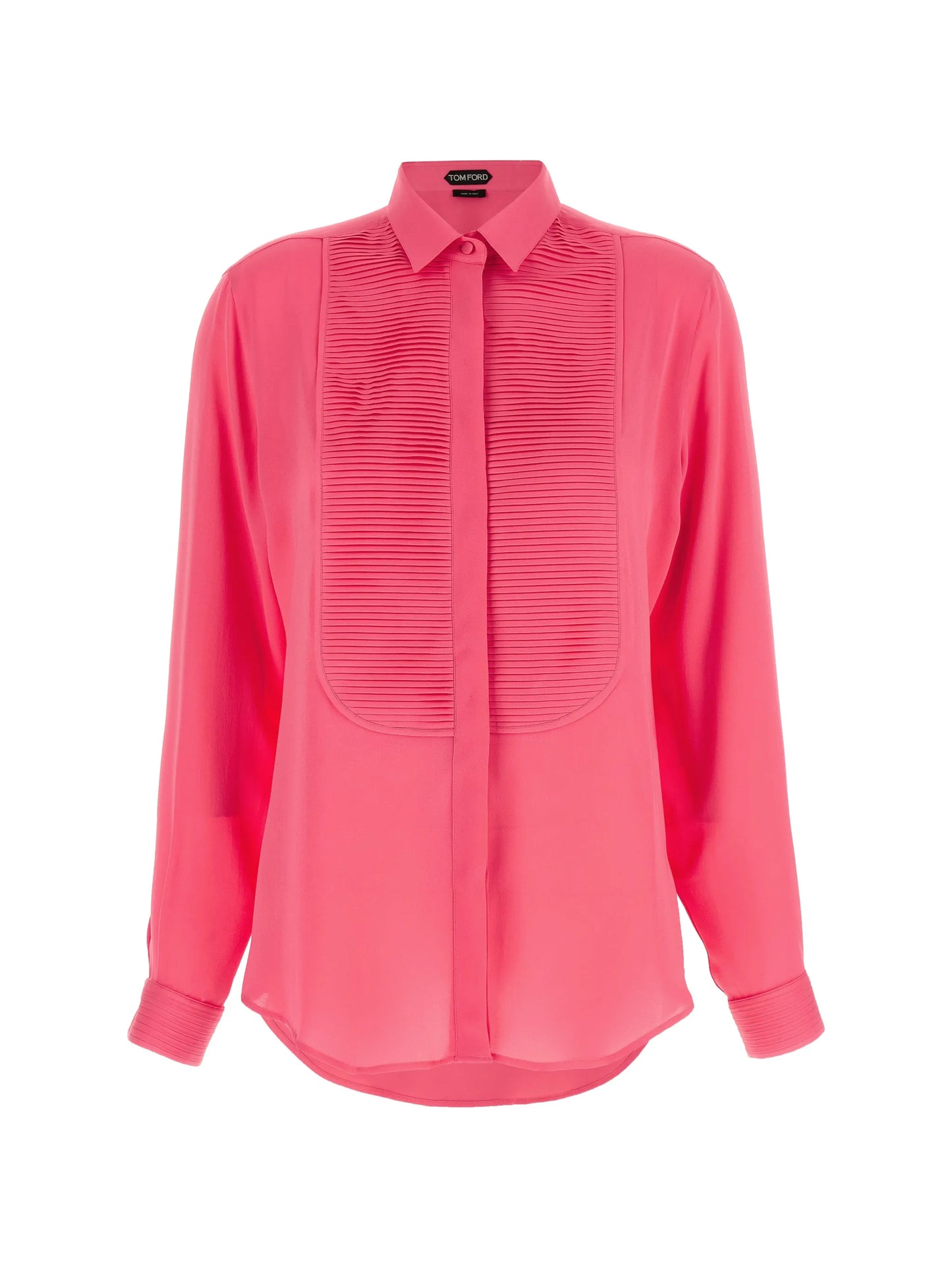pleated silk shirt