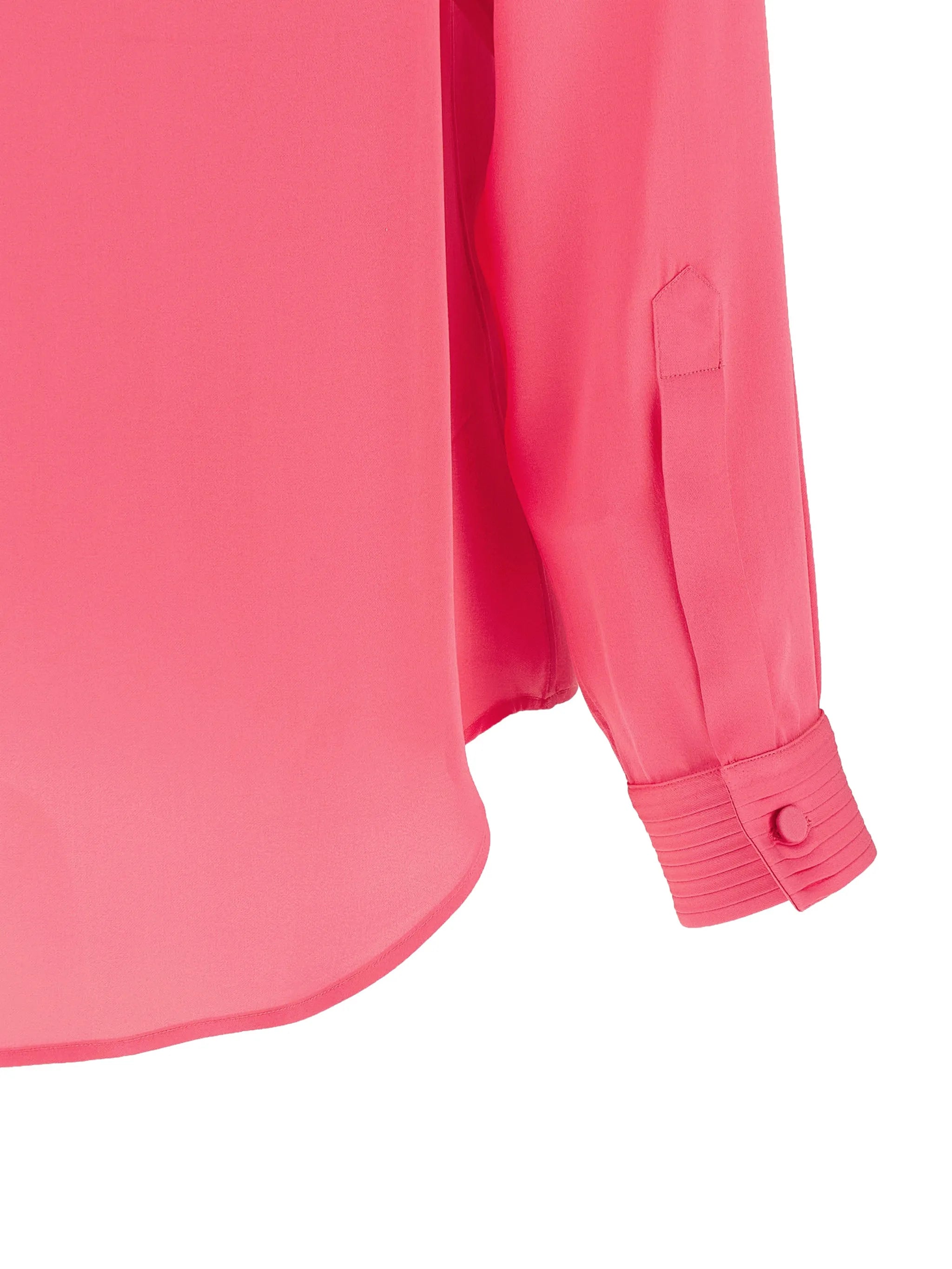 pleated silk shirt