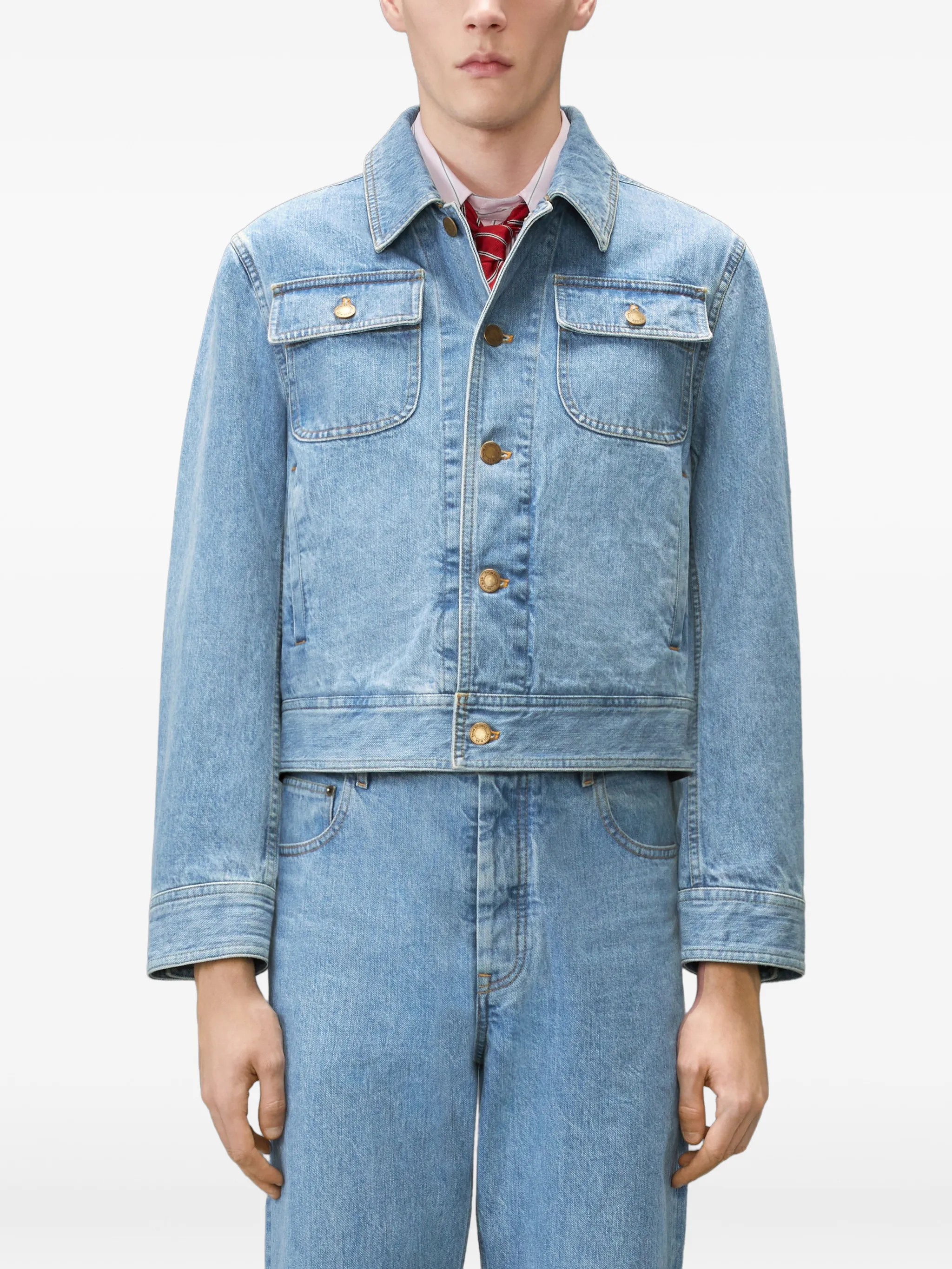 selvedge denim backstrap utility jacket