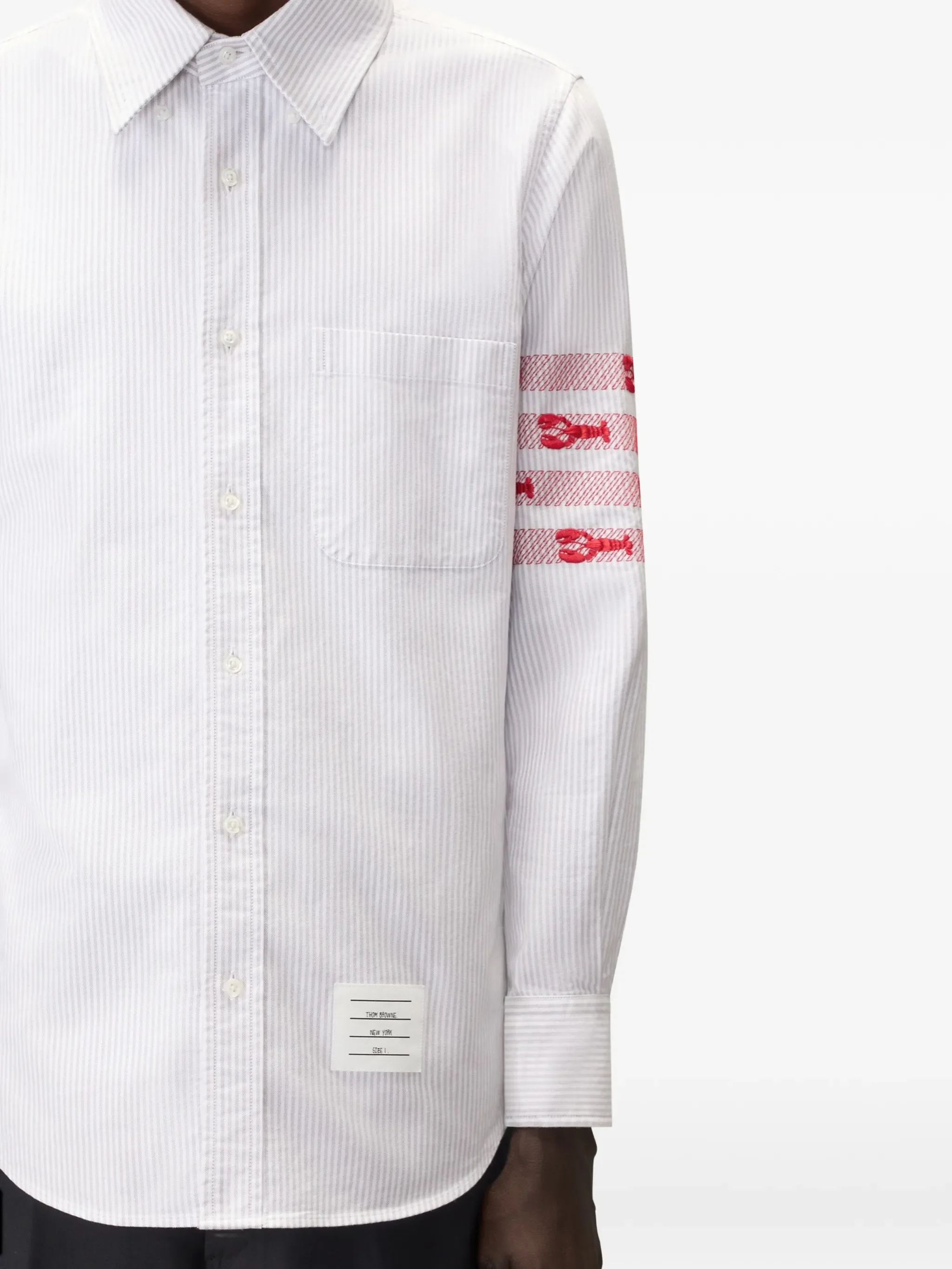 4-Bar lobster-embroidered shirt