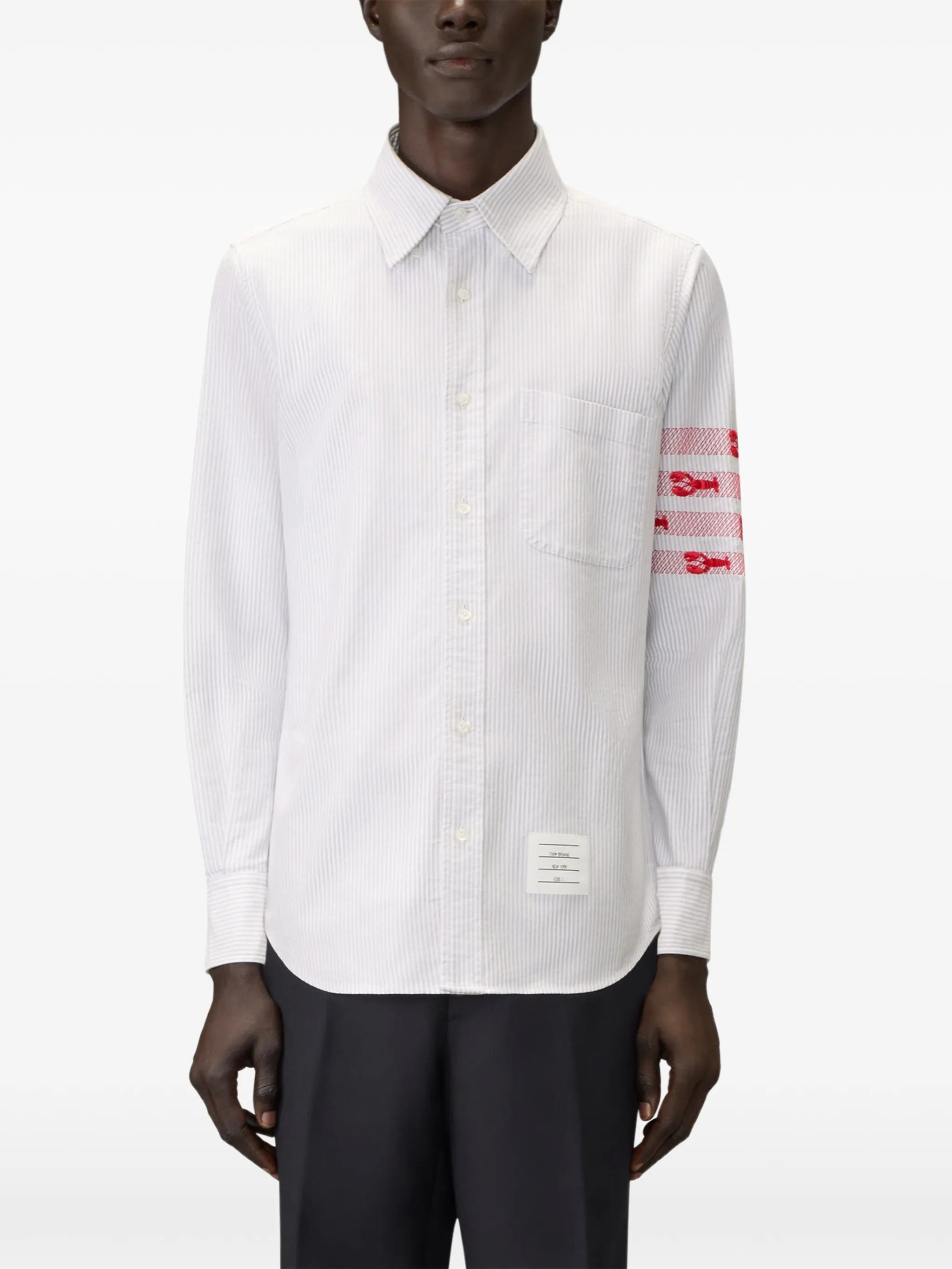 4-Bar lobster-embroidered shirt
