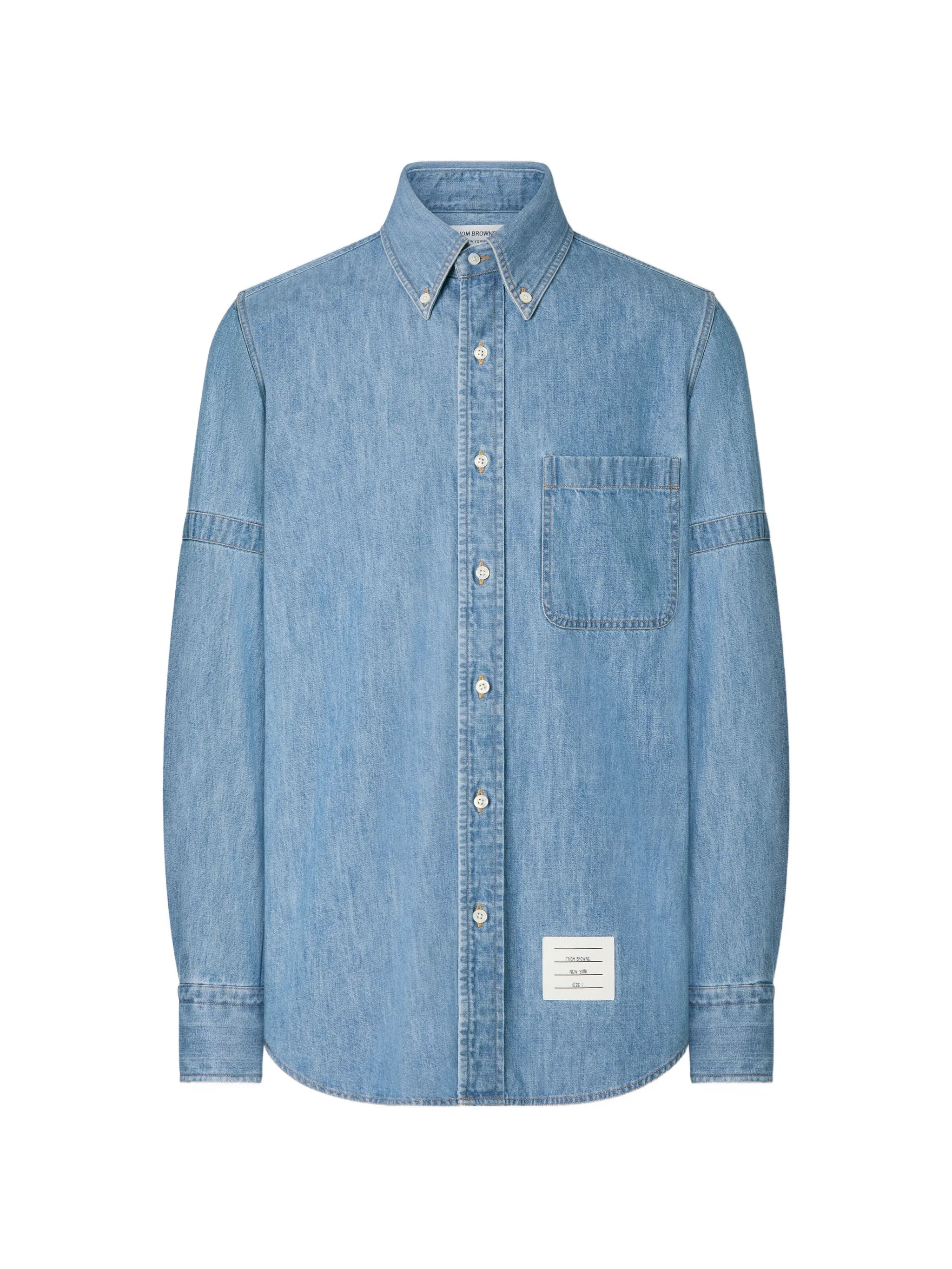 armband-detail denim shirt