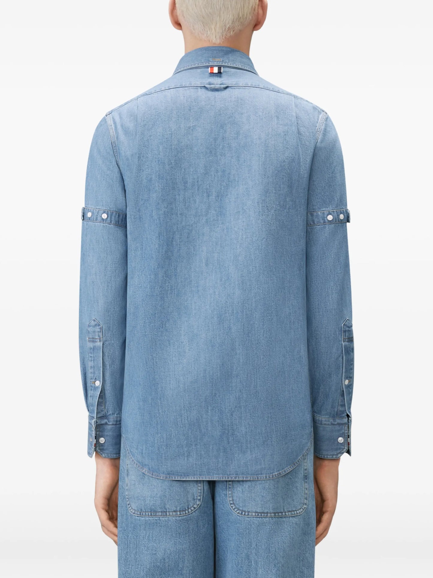 armband-detail denim shirt