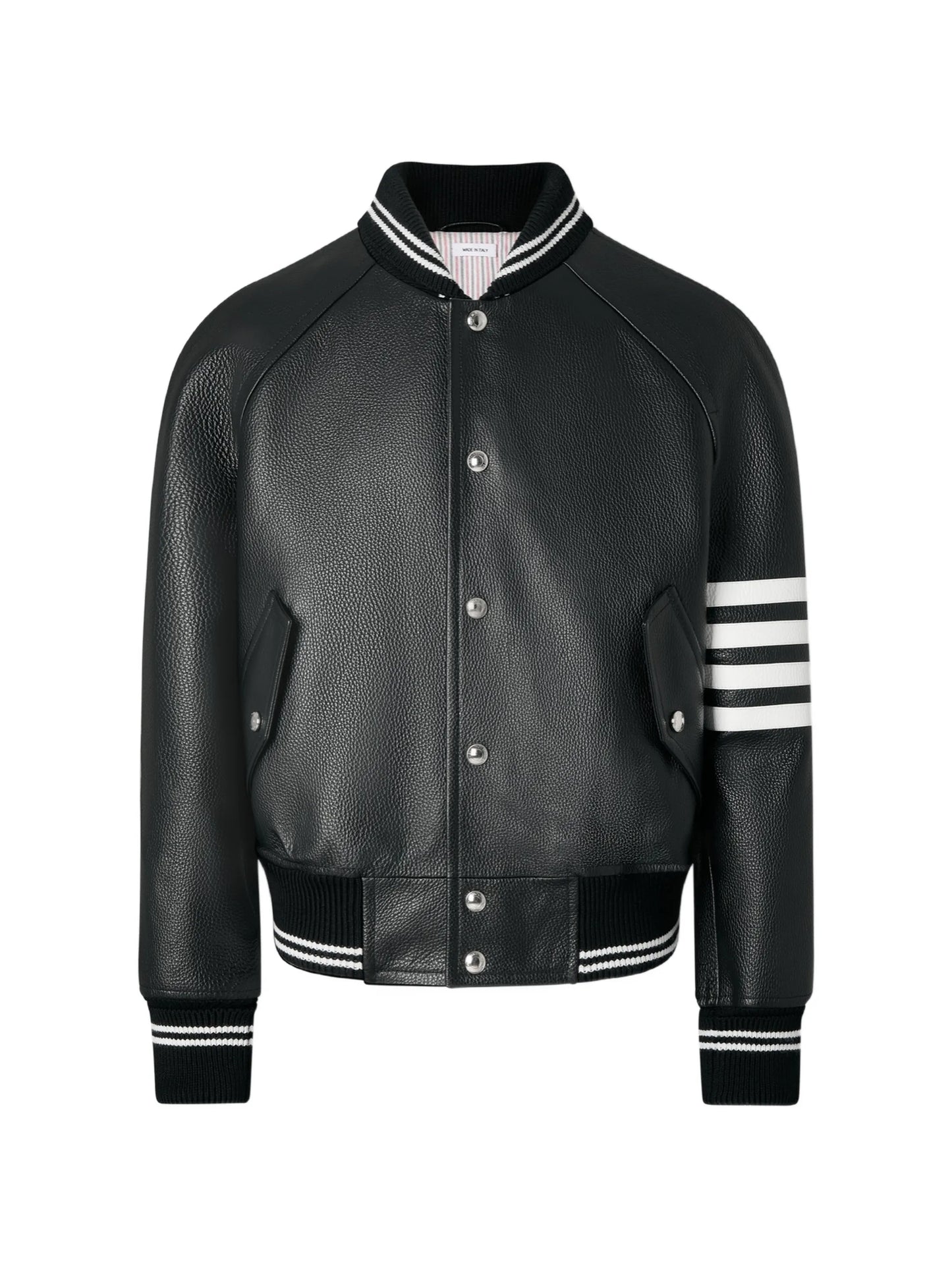raglan-sleeve leather jacket