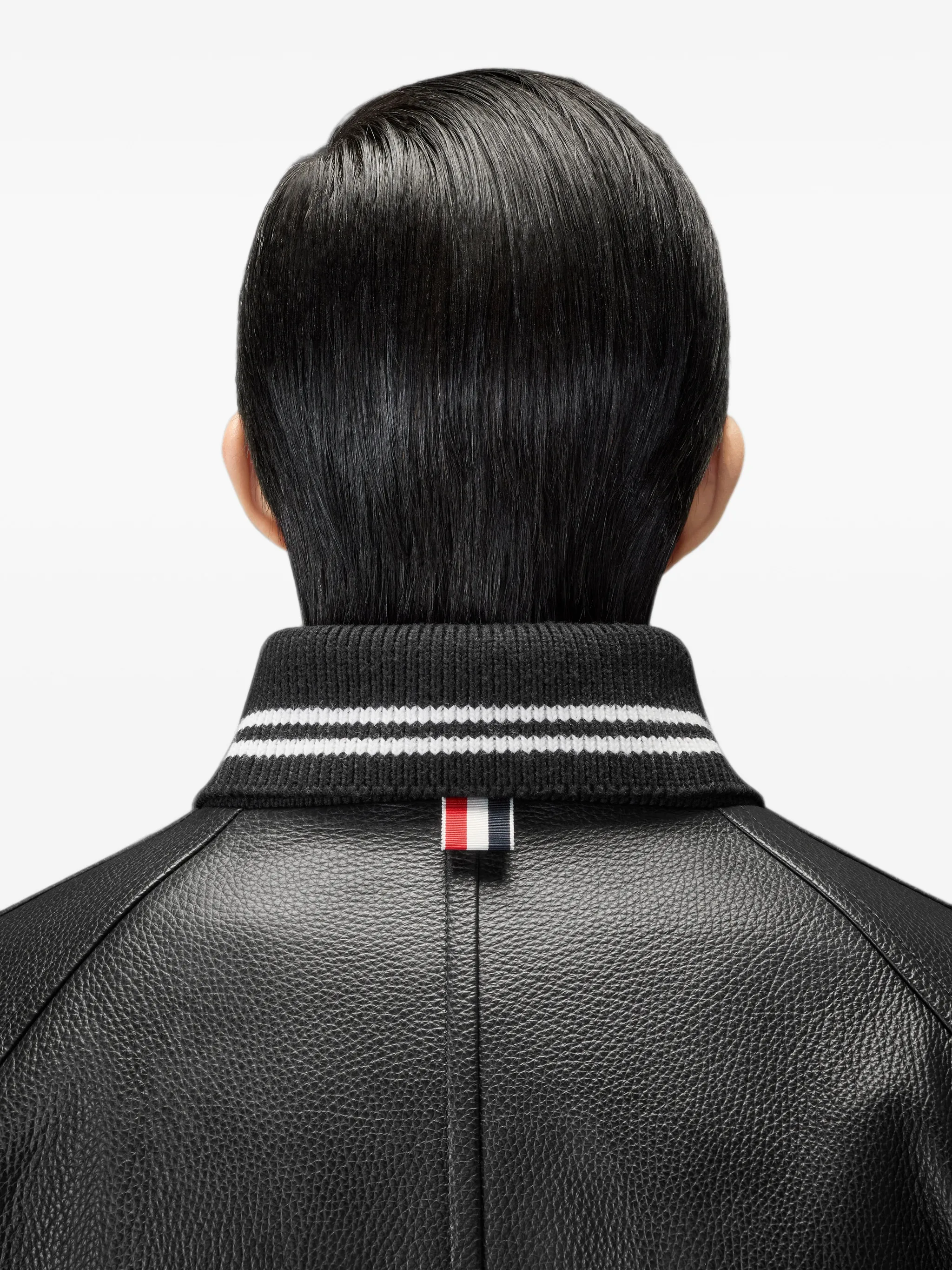 leather 4-Bar oversized blouson jacket