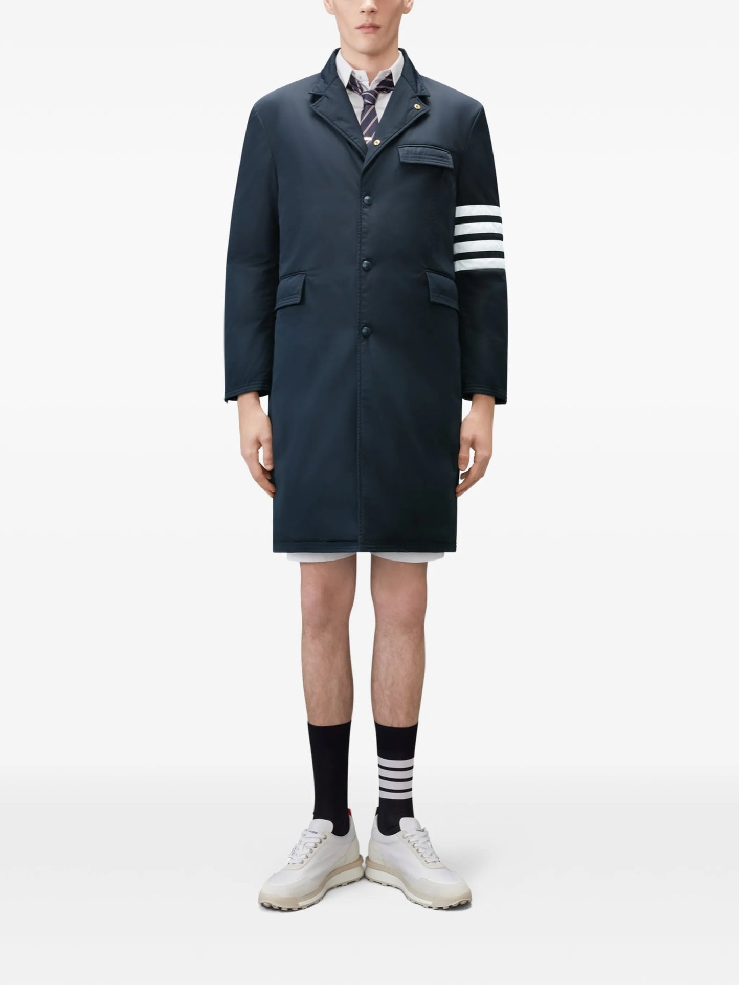 4-Bar down-filled overcoat