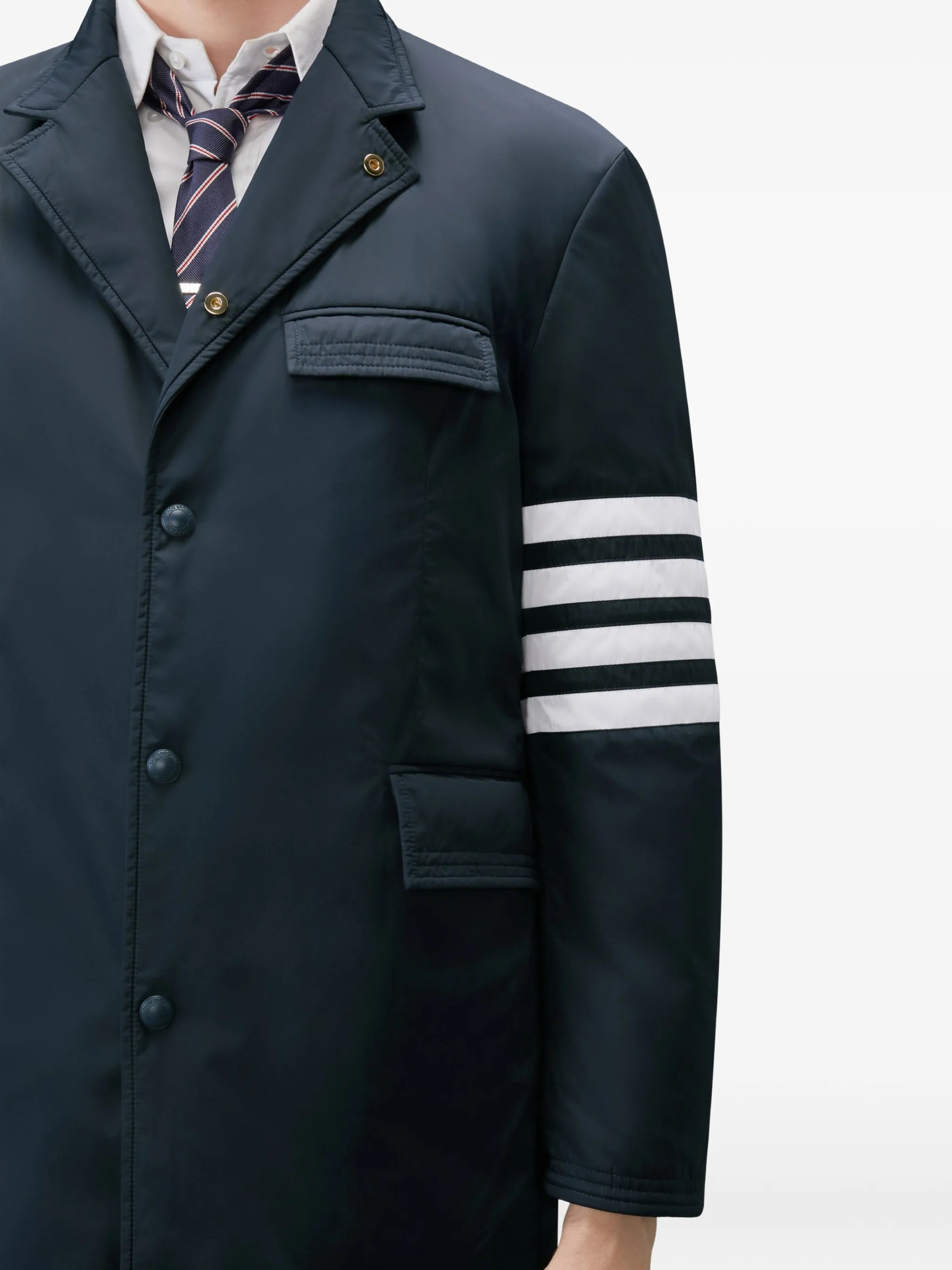 4-Bar down-filled overcoat
