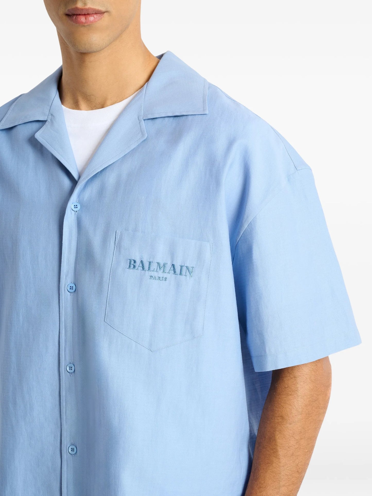 Balmain Vintage shirt in herringbone poplin