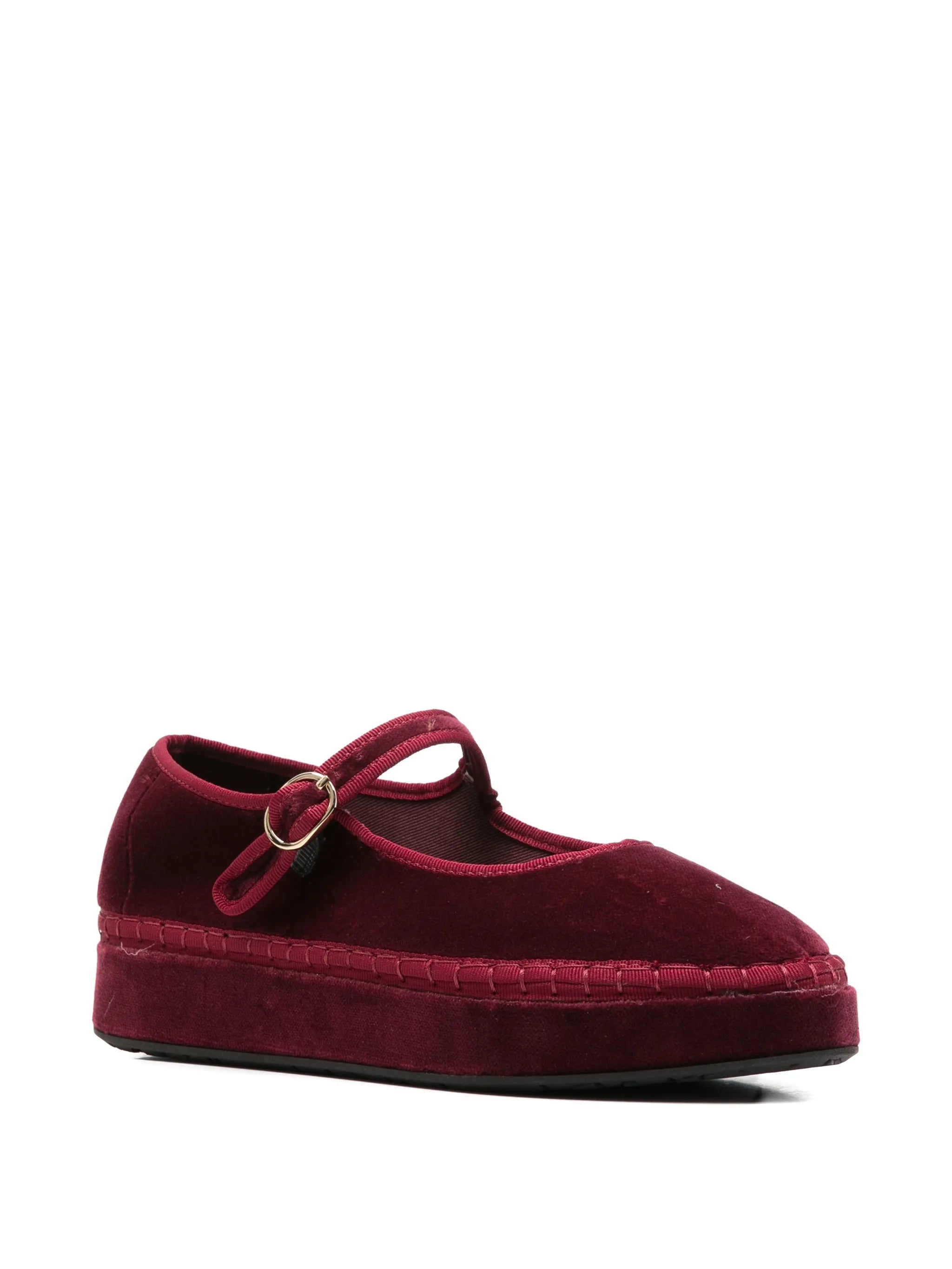 Double Lucrecia velvet Mary Jane shoes