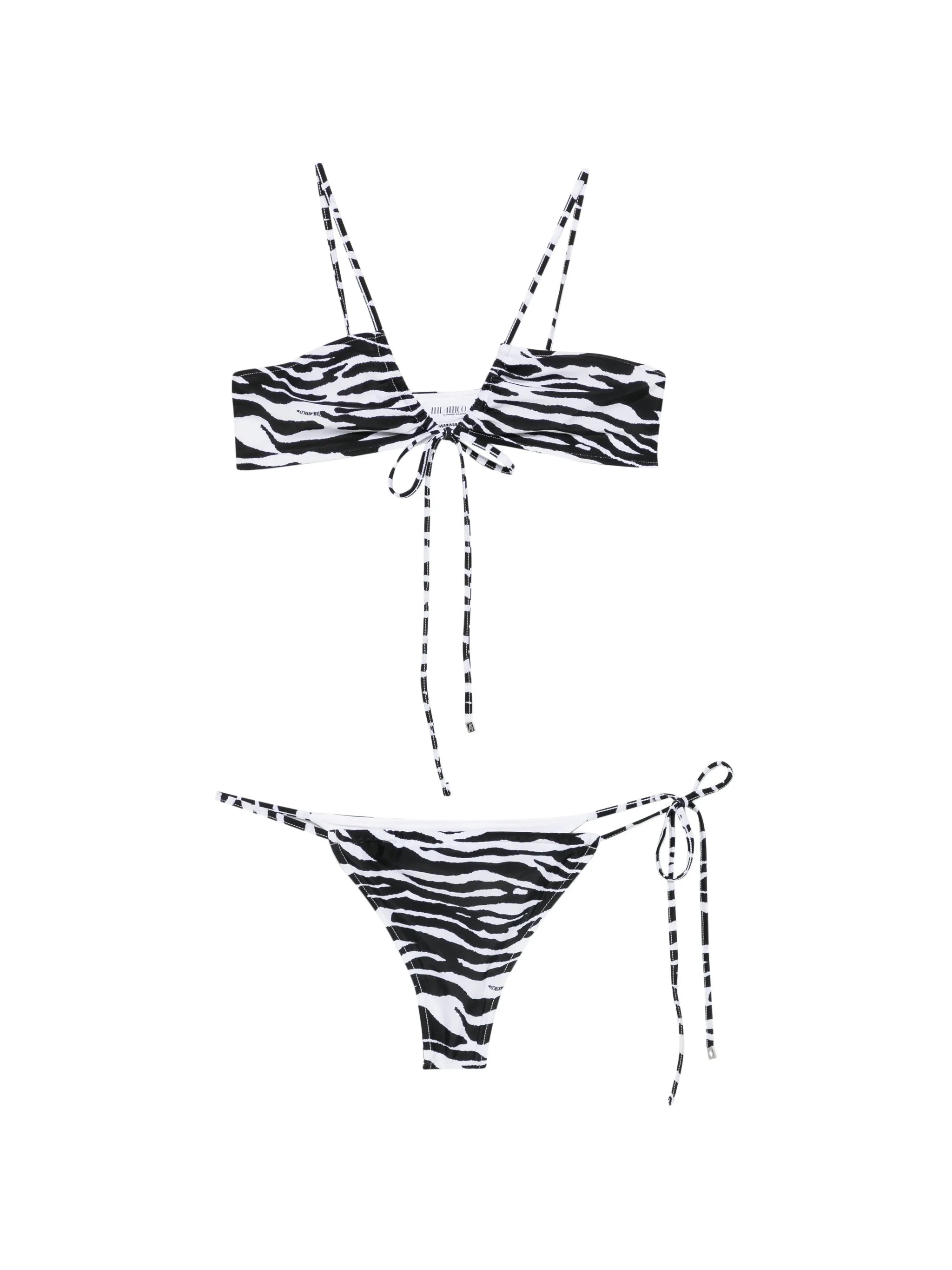 zebra-print tie-fastening bikini