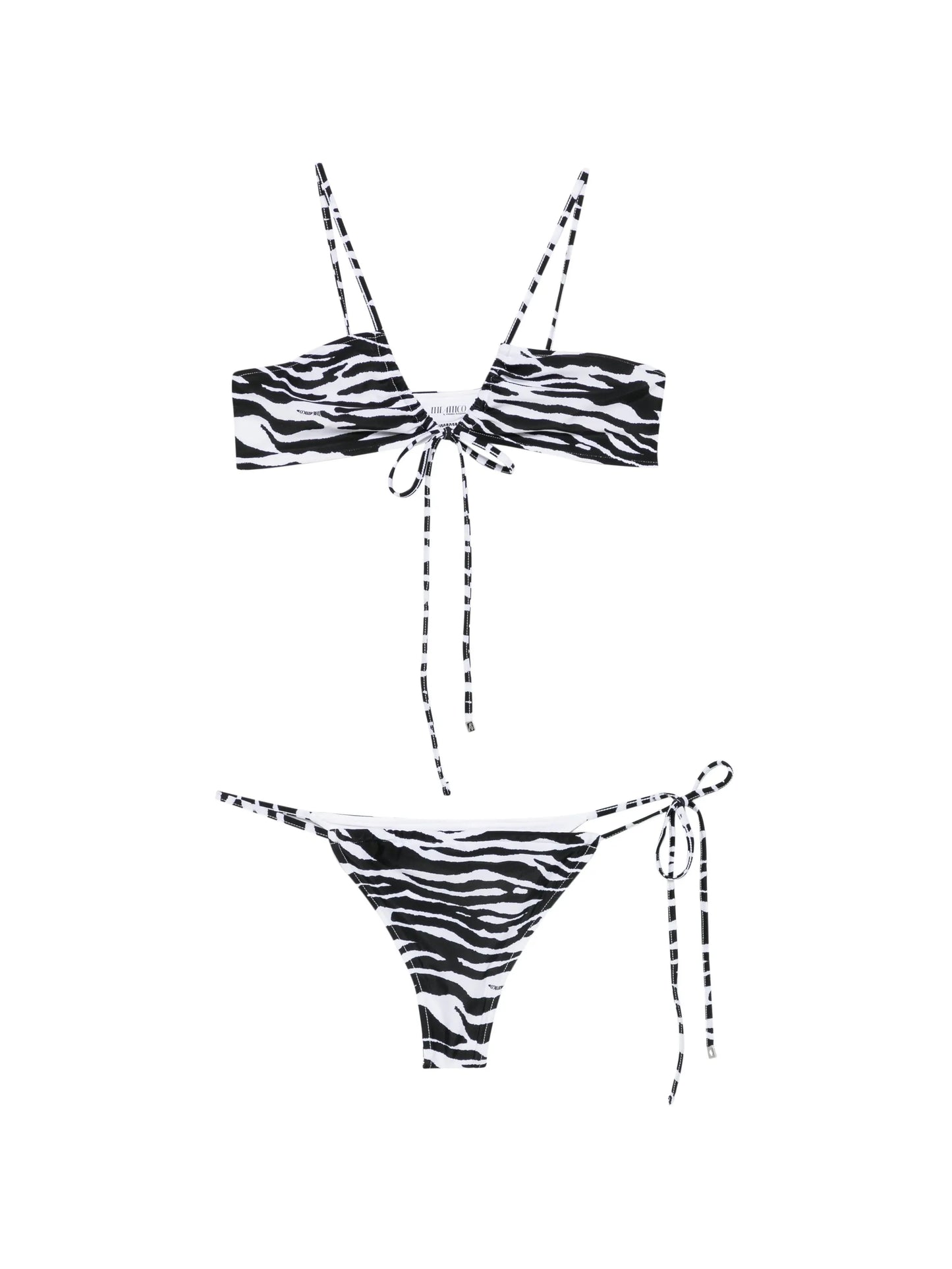 zebra-print tie-fastening bikini