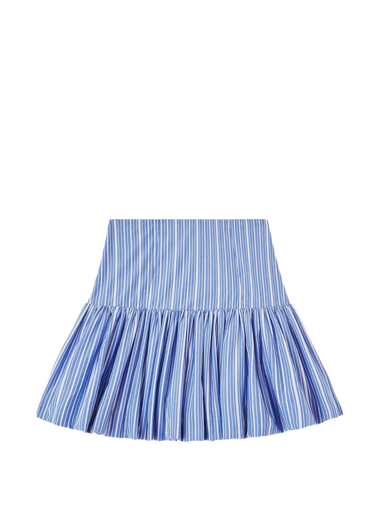 stripe-pattern ruffled skirt