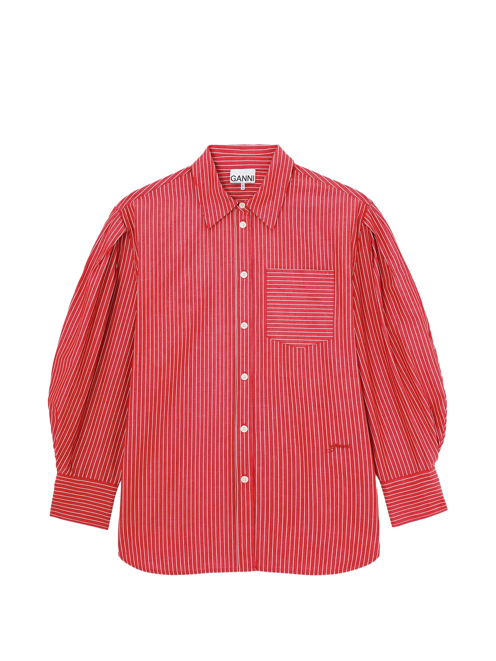 striped puff-sleeve shirt