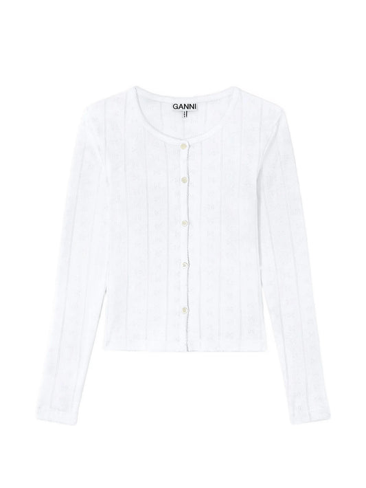 pointelle-knit cardigan
