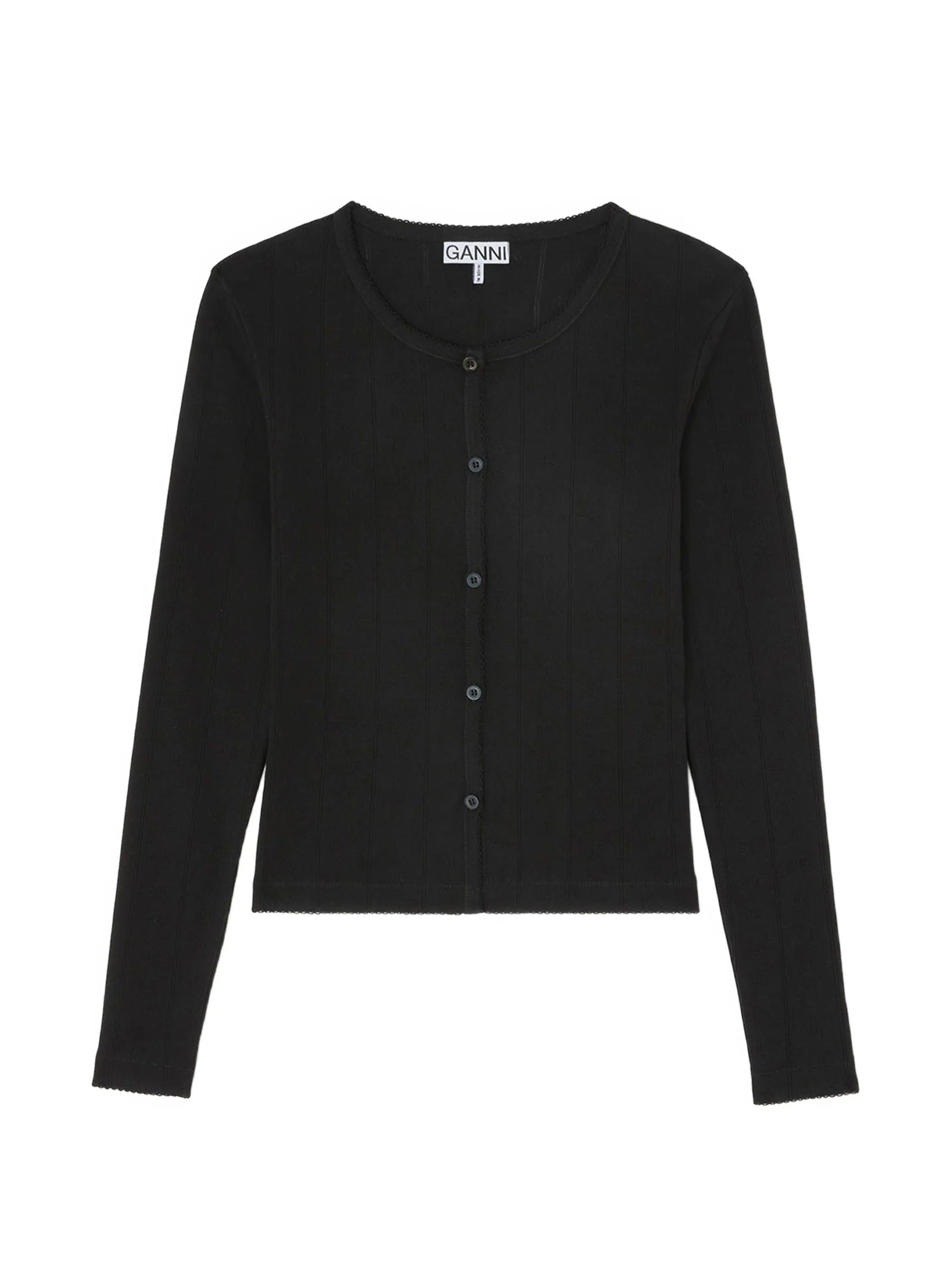 pointelle-knit cardigan