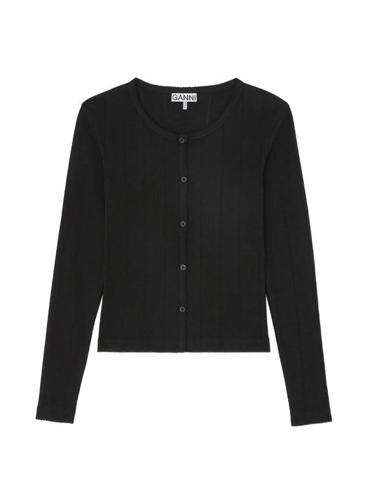 pointelle-knit cardigan