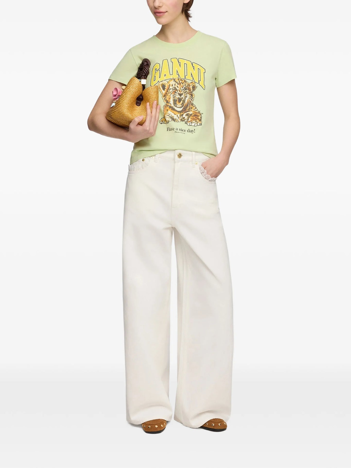 tiger-print T-shirt