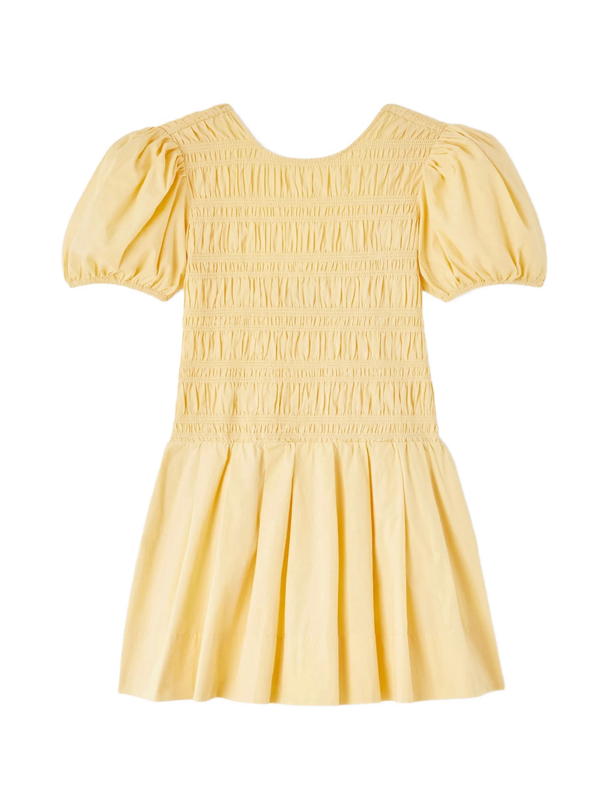 shirred-effect puff-sleeve mini dress