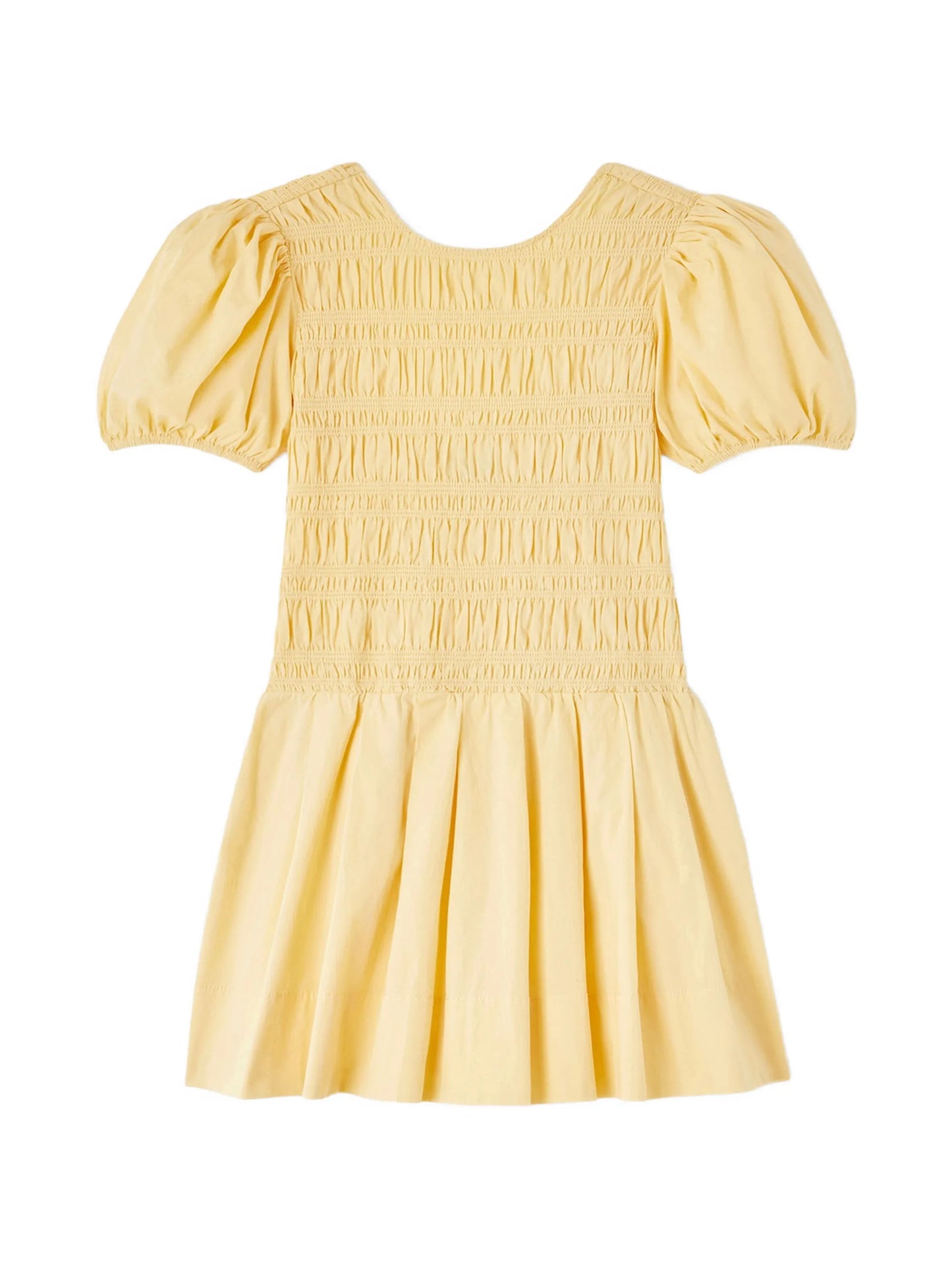 shirred-effect puff-sleeve mini dress