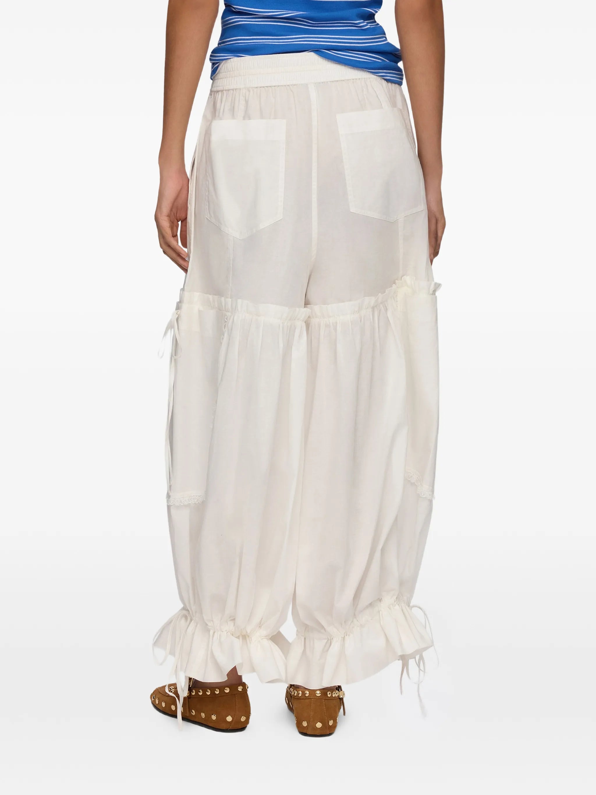 ruffled drawstring trousers