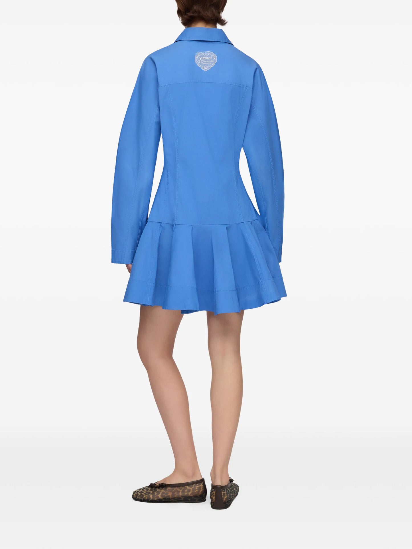 shirt dress in blue cotton