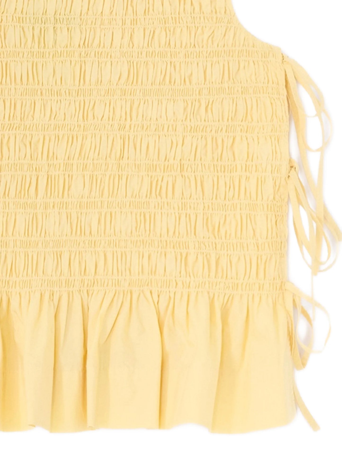 ruffled shirred tank top
