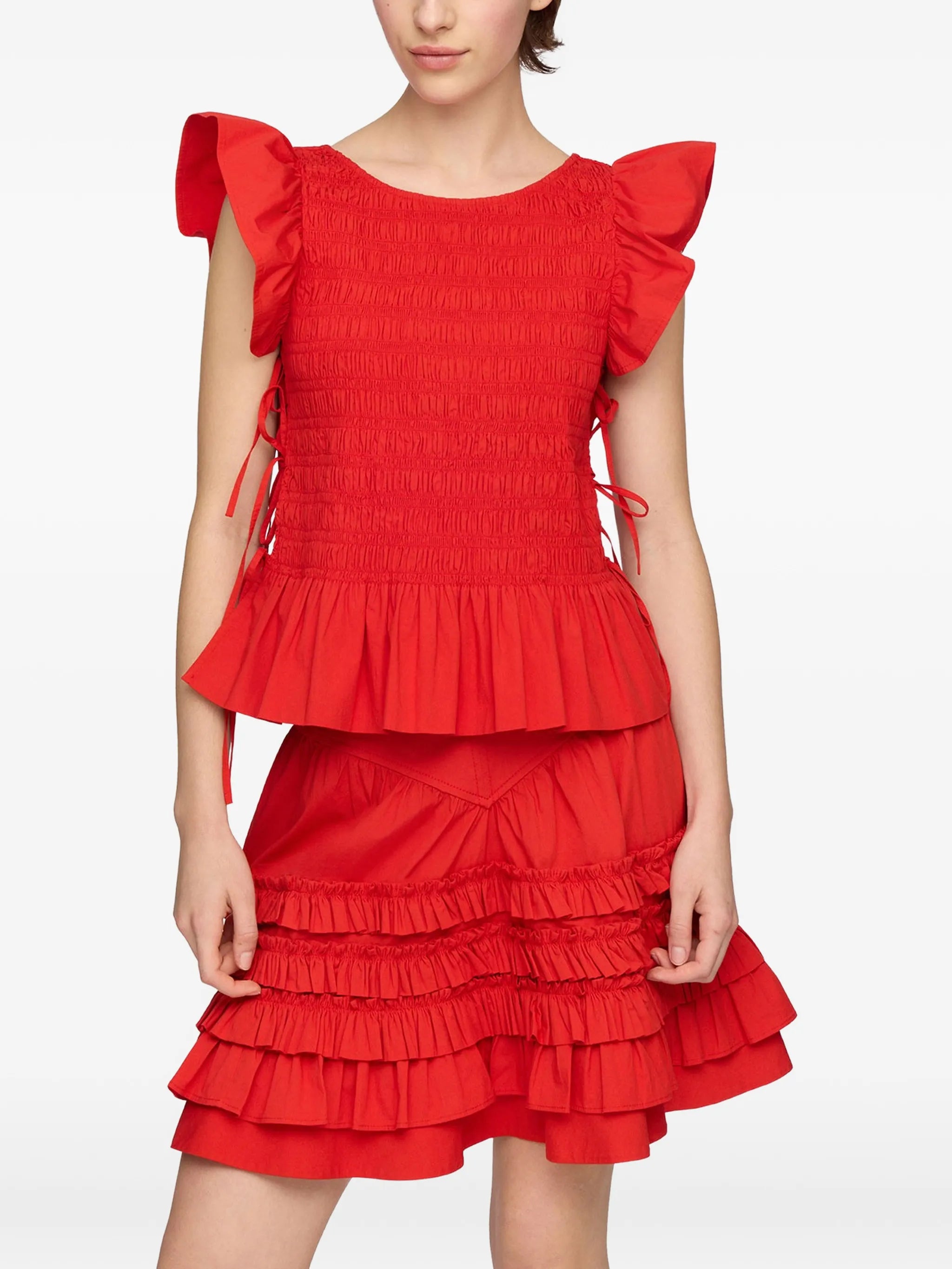 smocked ruffled top