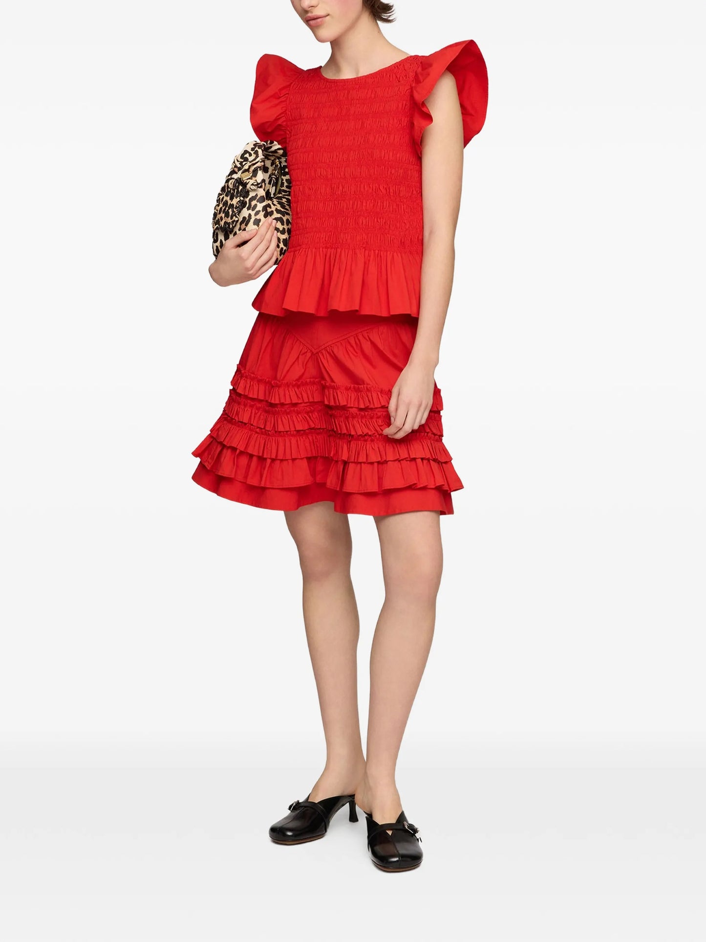 smocked ruffled top