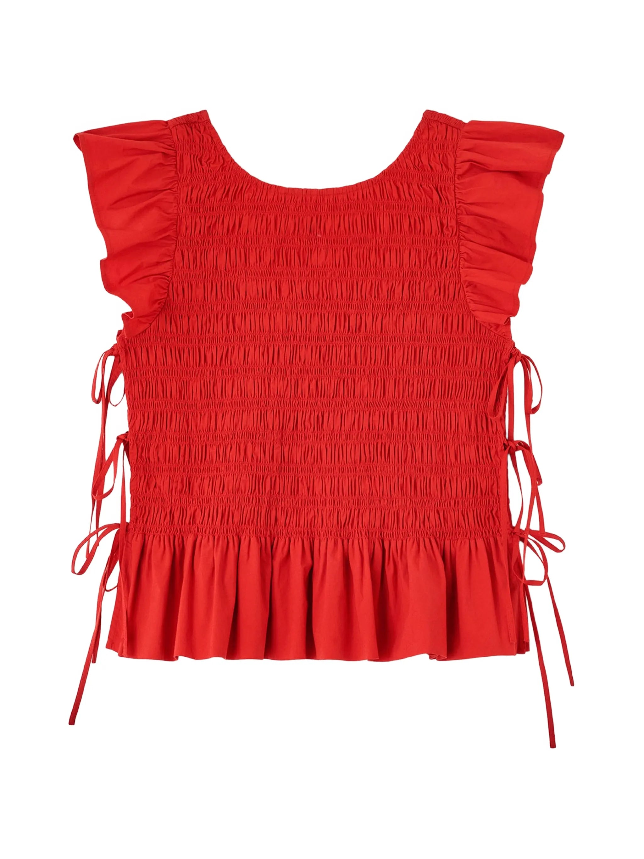 smocked ruffled top